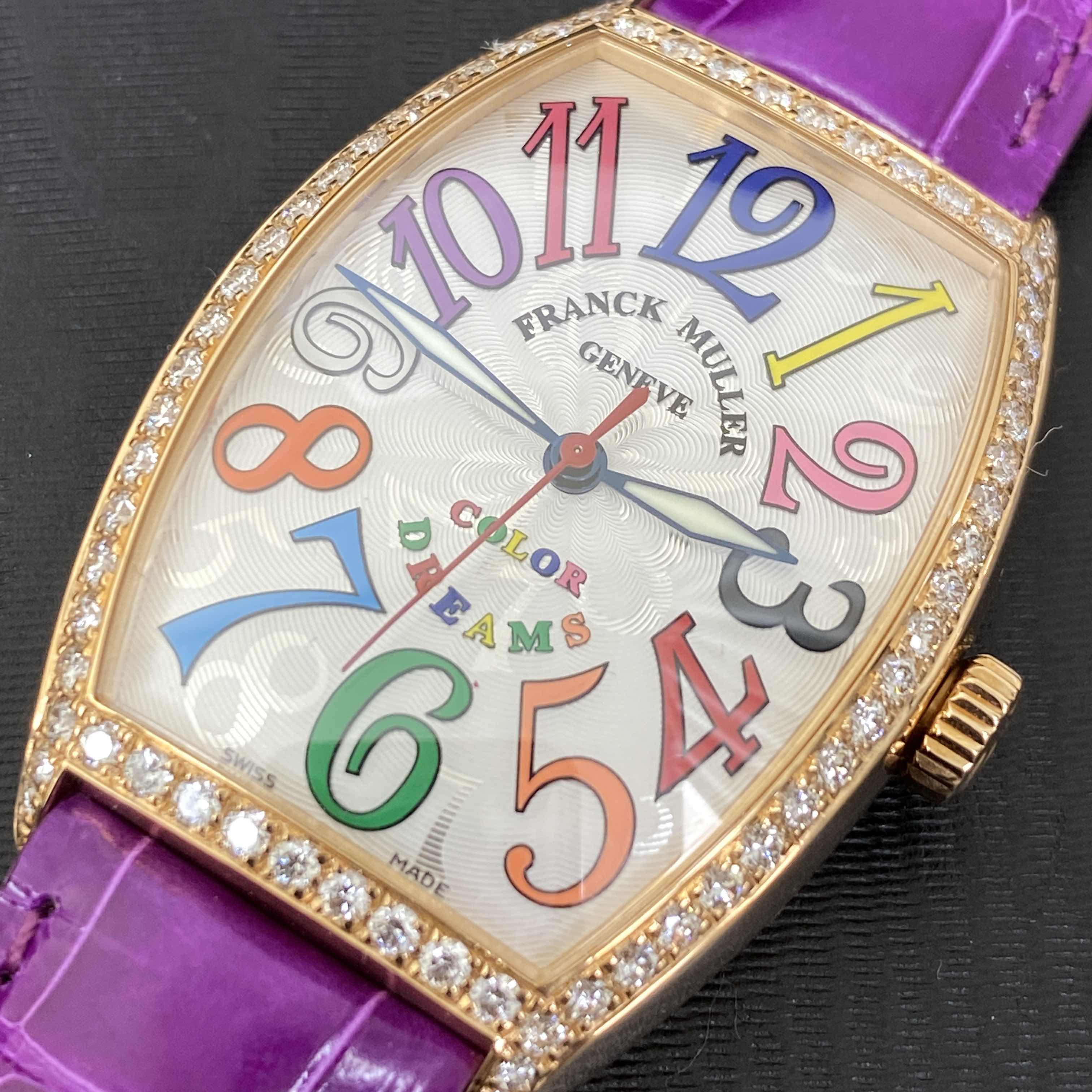 Franck Muller 5851 M SC COL DRM D 1R (5N)-PUR CINTREE CURVEX Automatic 18kt Rose Gold & Diamonds