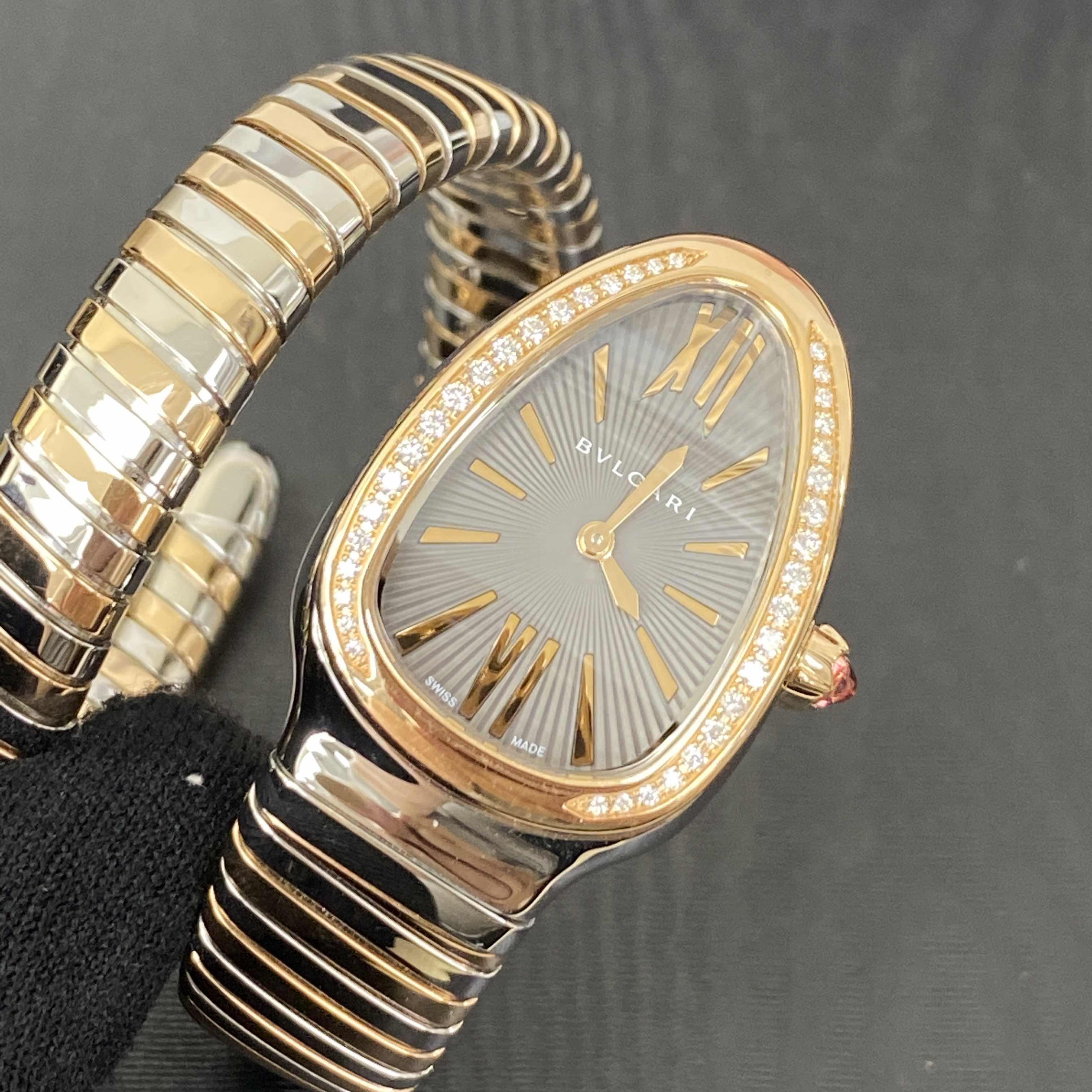 Bulgari 102681 SERPENTI TUBOGAS Quartz 18kt Rose Magic & Diamond