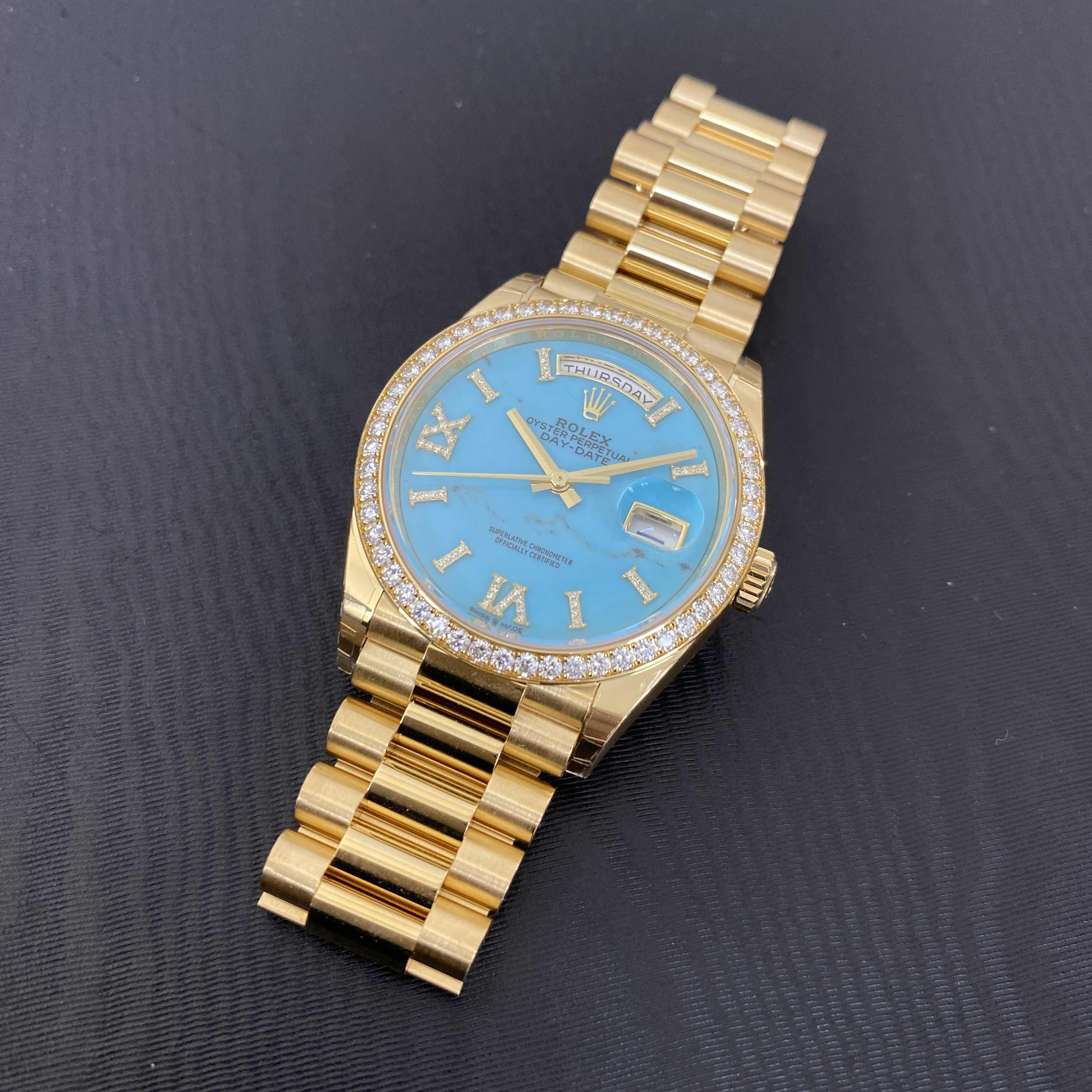 Rolex 128348RBR-0037 DAY-DATE Automatic 18kt Gold & Diamond