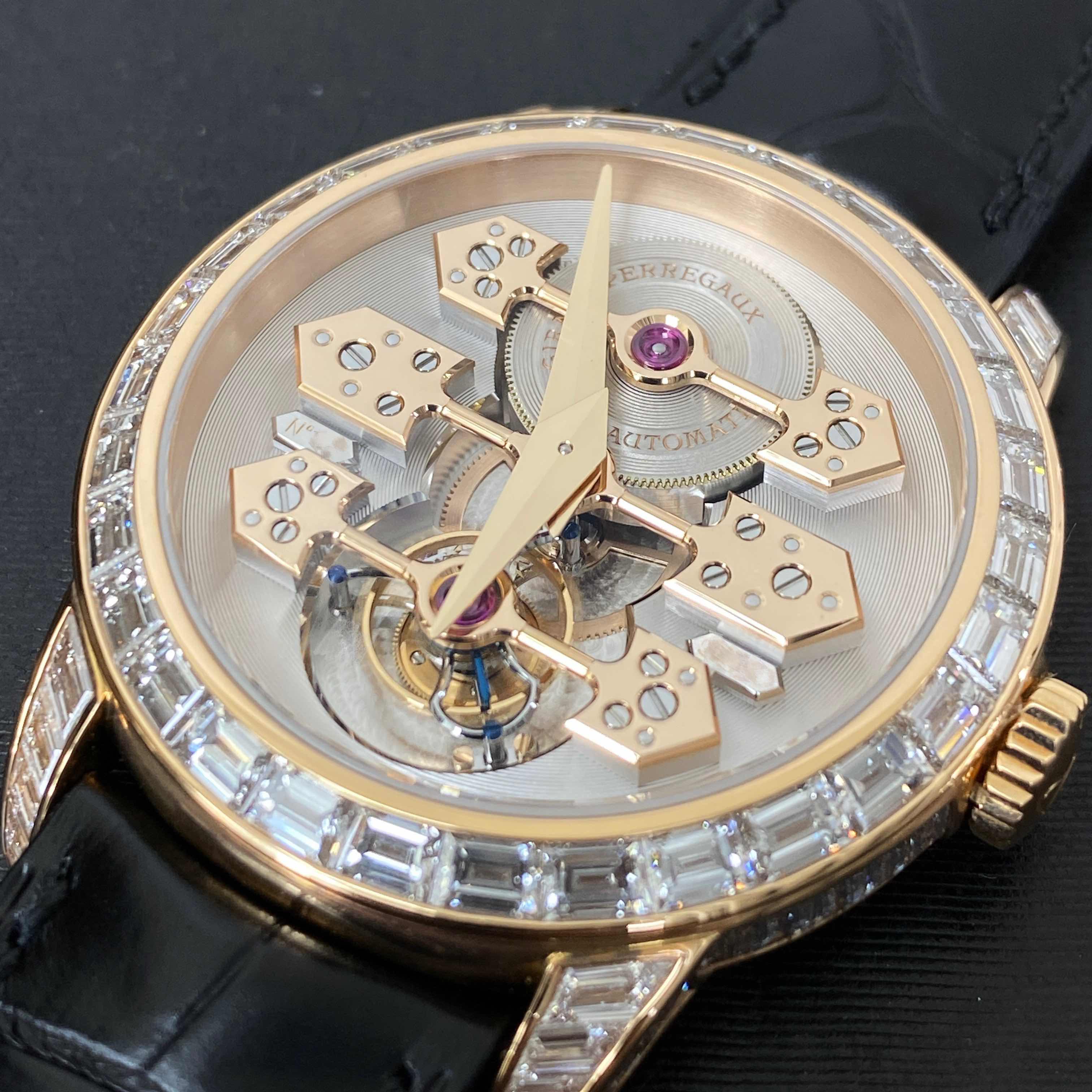 Girard Perregaux 99193B52A002-BA6A TOURBILLON WITH THREE GOLD BRIDGES Automatic 18kt Rose Gold & Diamonds