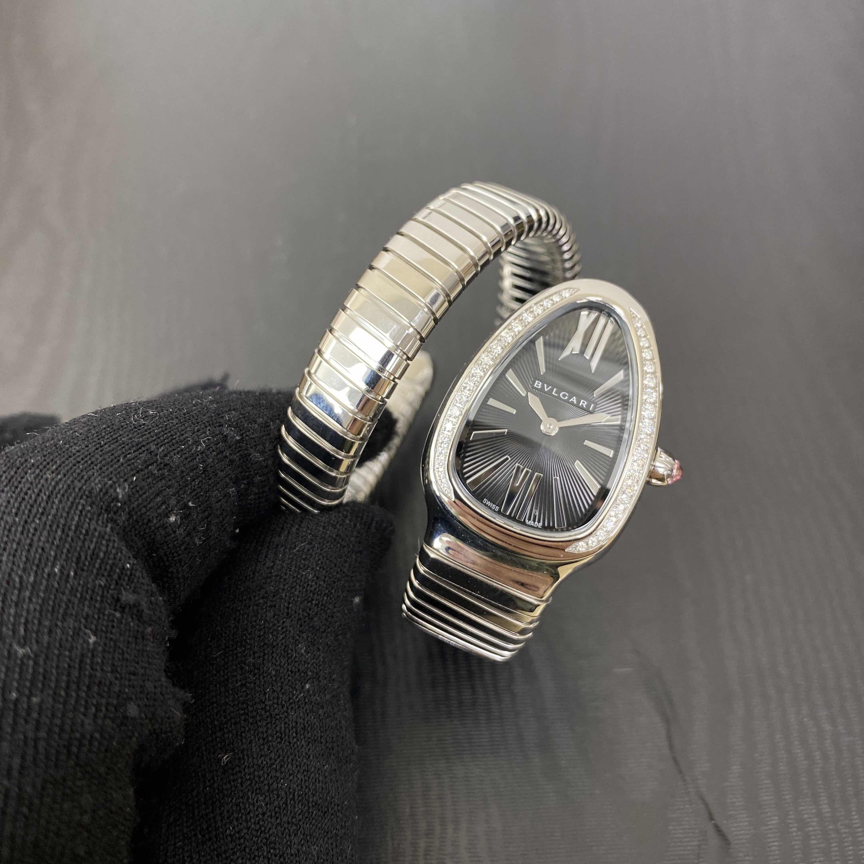 Bulgari 103434 SERPENTI TUBOGAS Quartz Stainless Steel & Diamonds