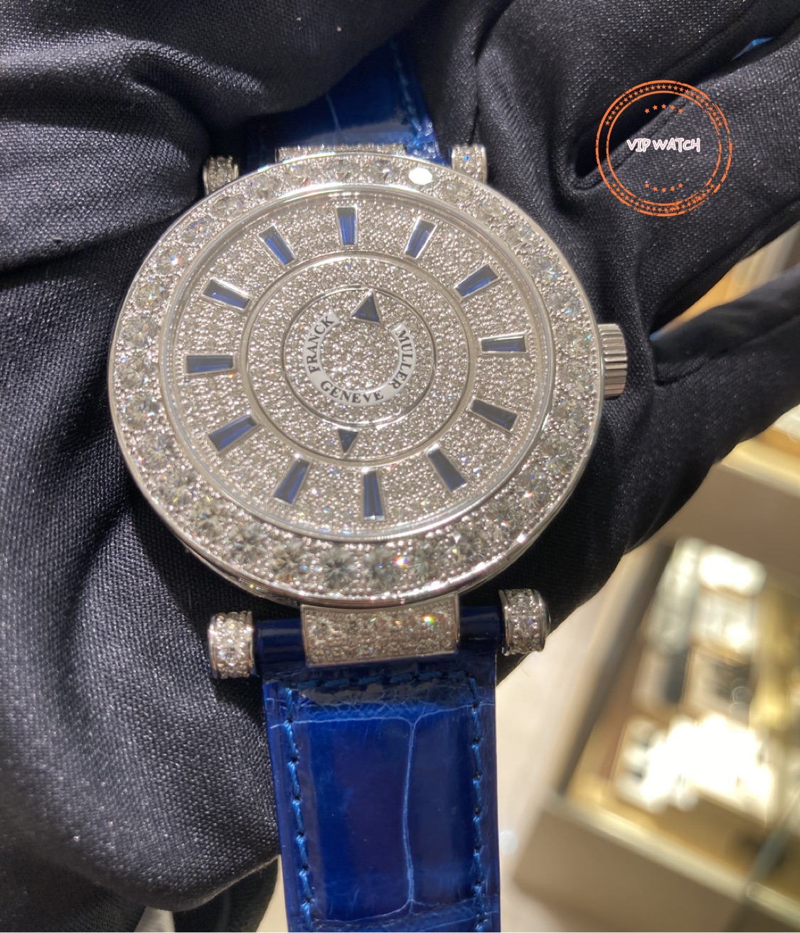 Franck Muller DM 42 D 1R CD (OG) - BLUE DOUBLE MYSTERY Automatic 18kt White Gold & Diamond
