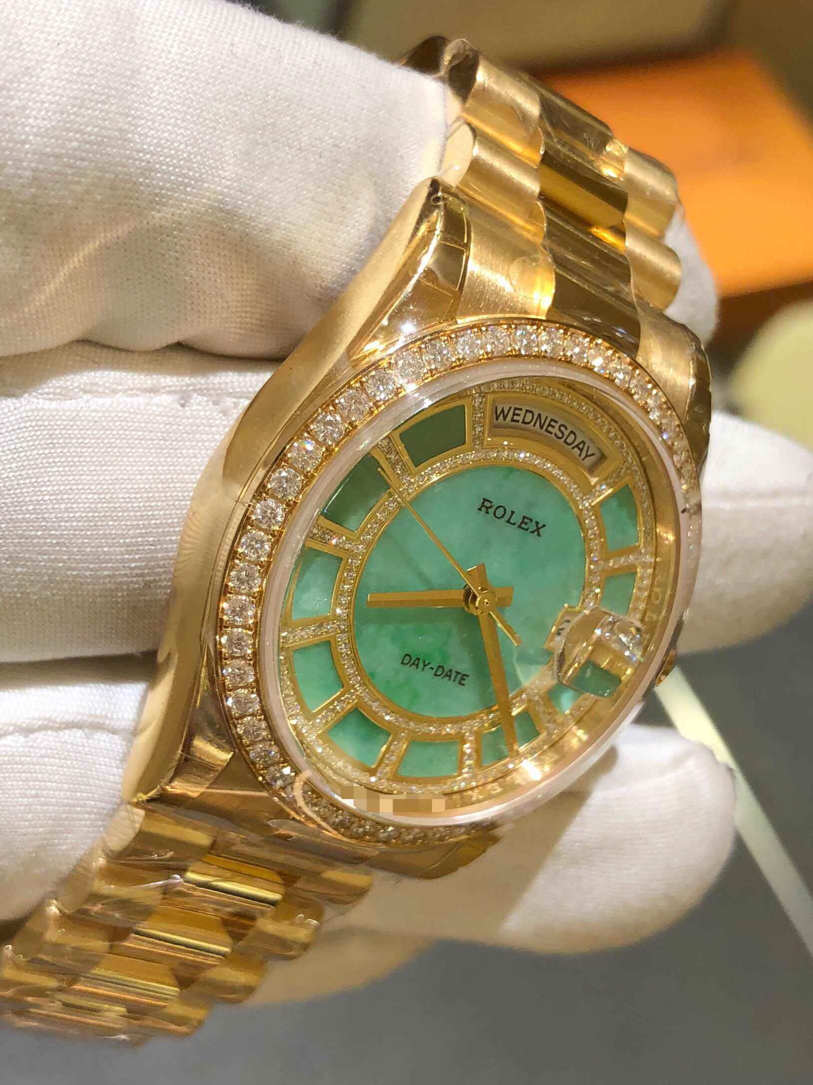 Rolex 118348GNJADECAROUSELDIA DAY-DATE Automatic 18kt Yellow Gold