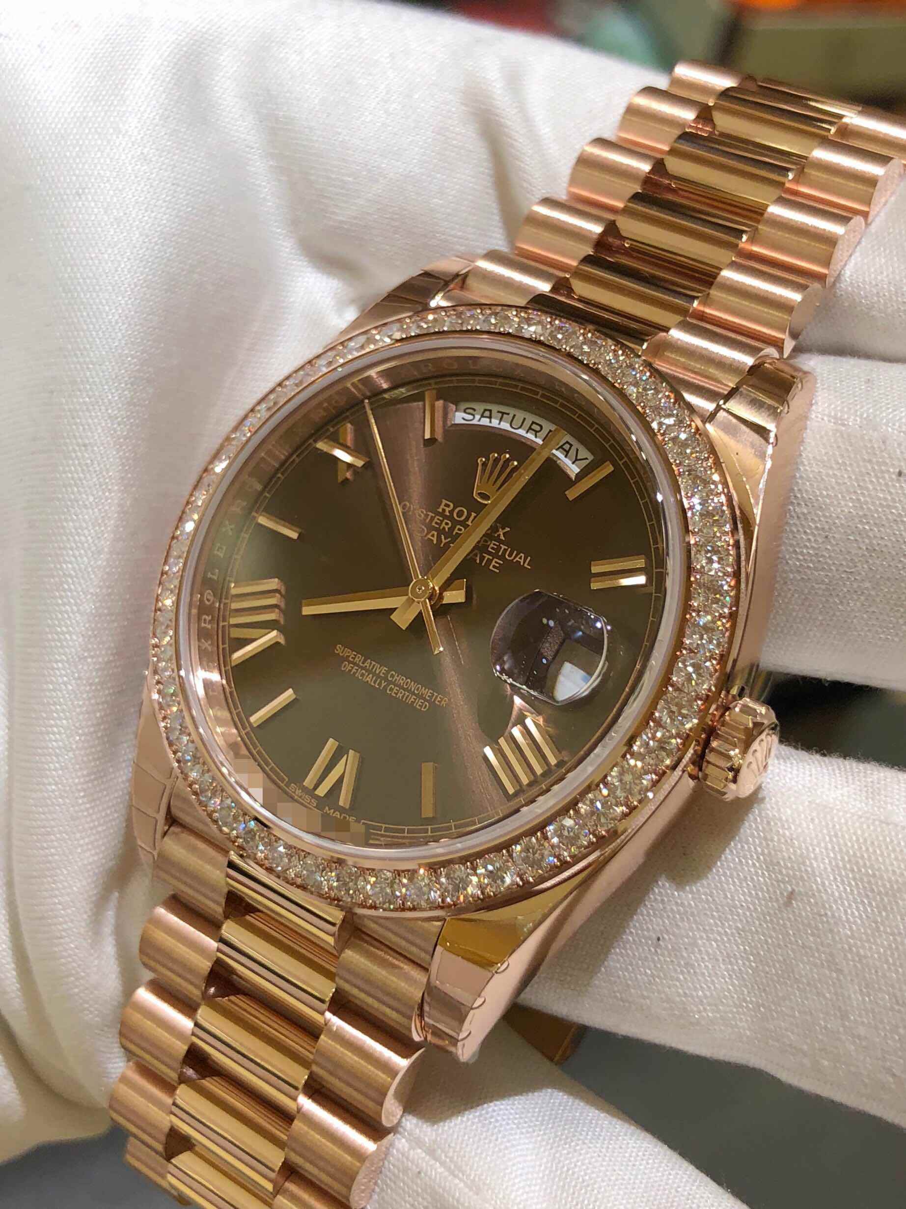 Rolex 228345RBR-0009 DAY-DATE Automatic 18kt Rose Gold & Diamonds