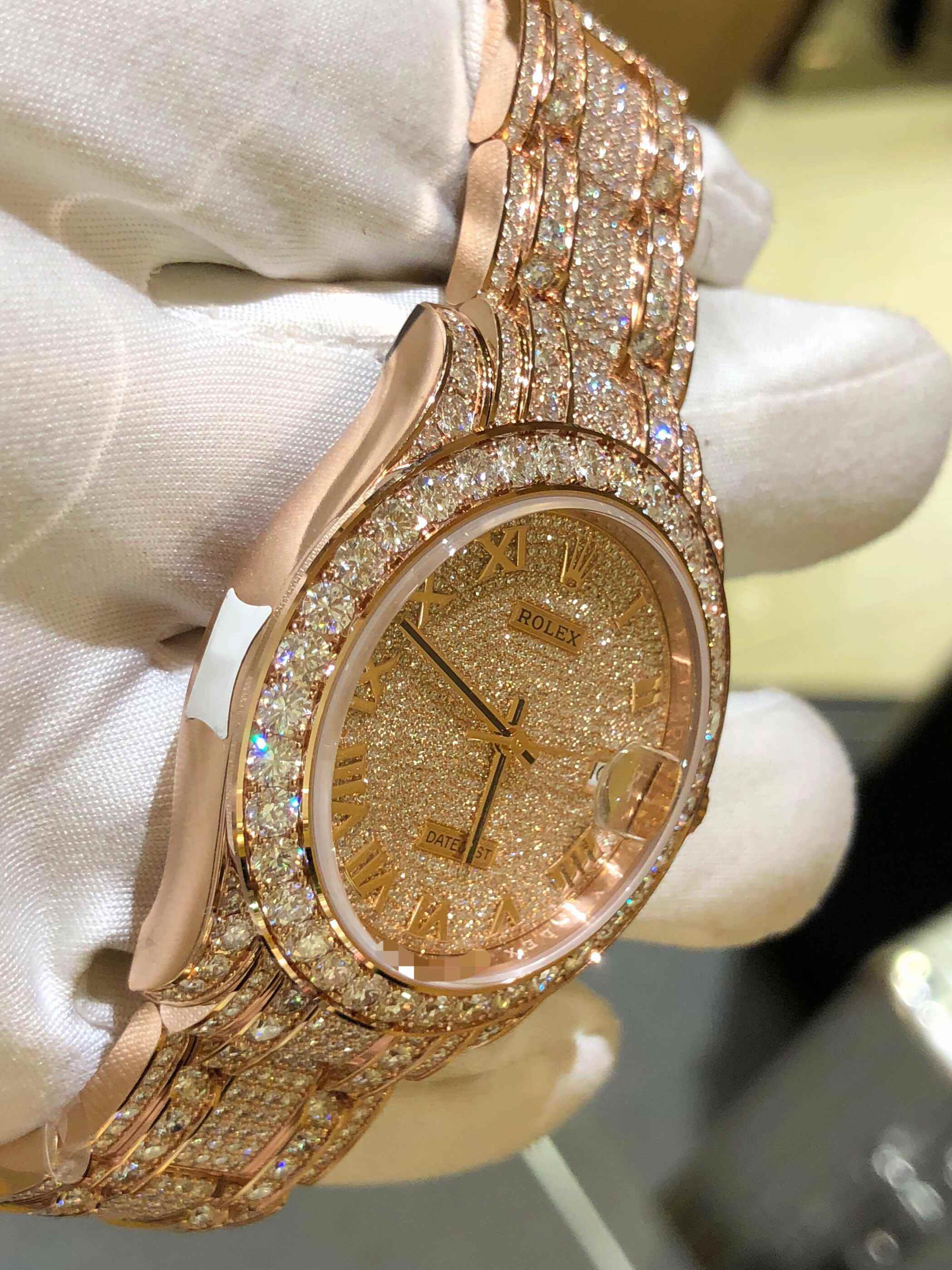 Rolex 86405RBR-CHRN Automatic 18kt Rose Gold & Diamonds