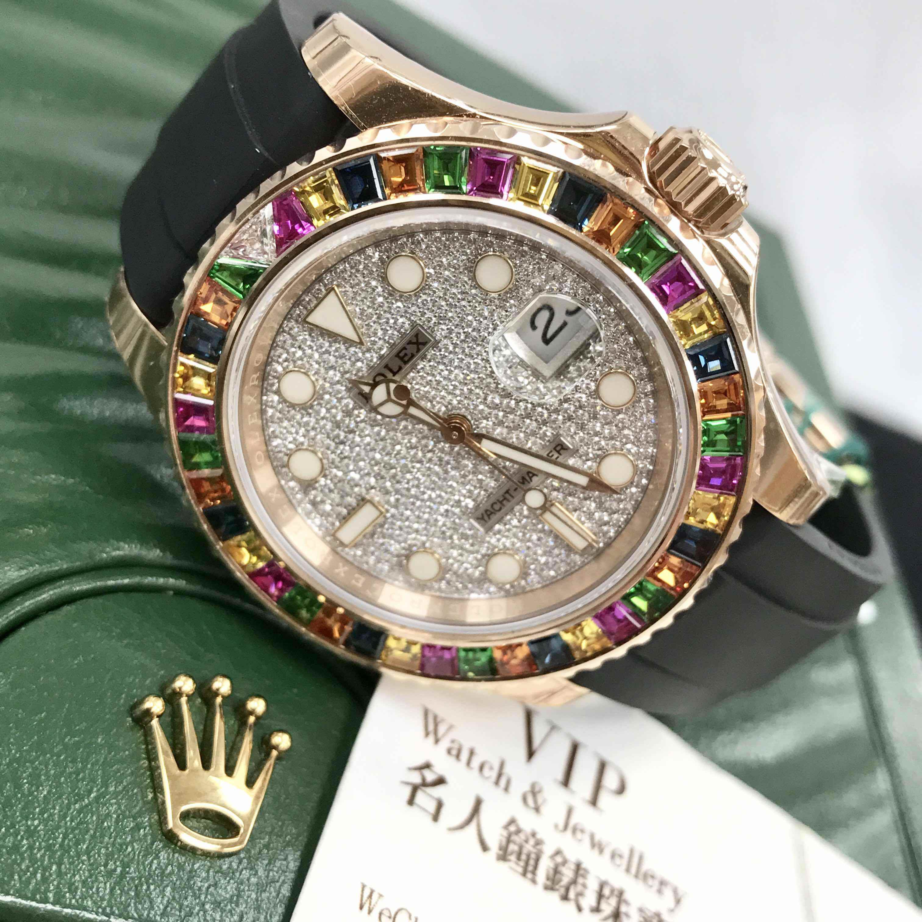 Rolex 116695SATS-0001 YACHT MASTER Automatic 18kt Rose Gold & Sapphire