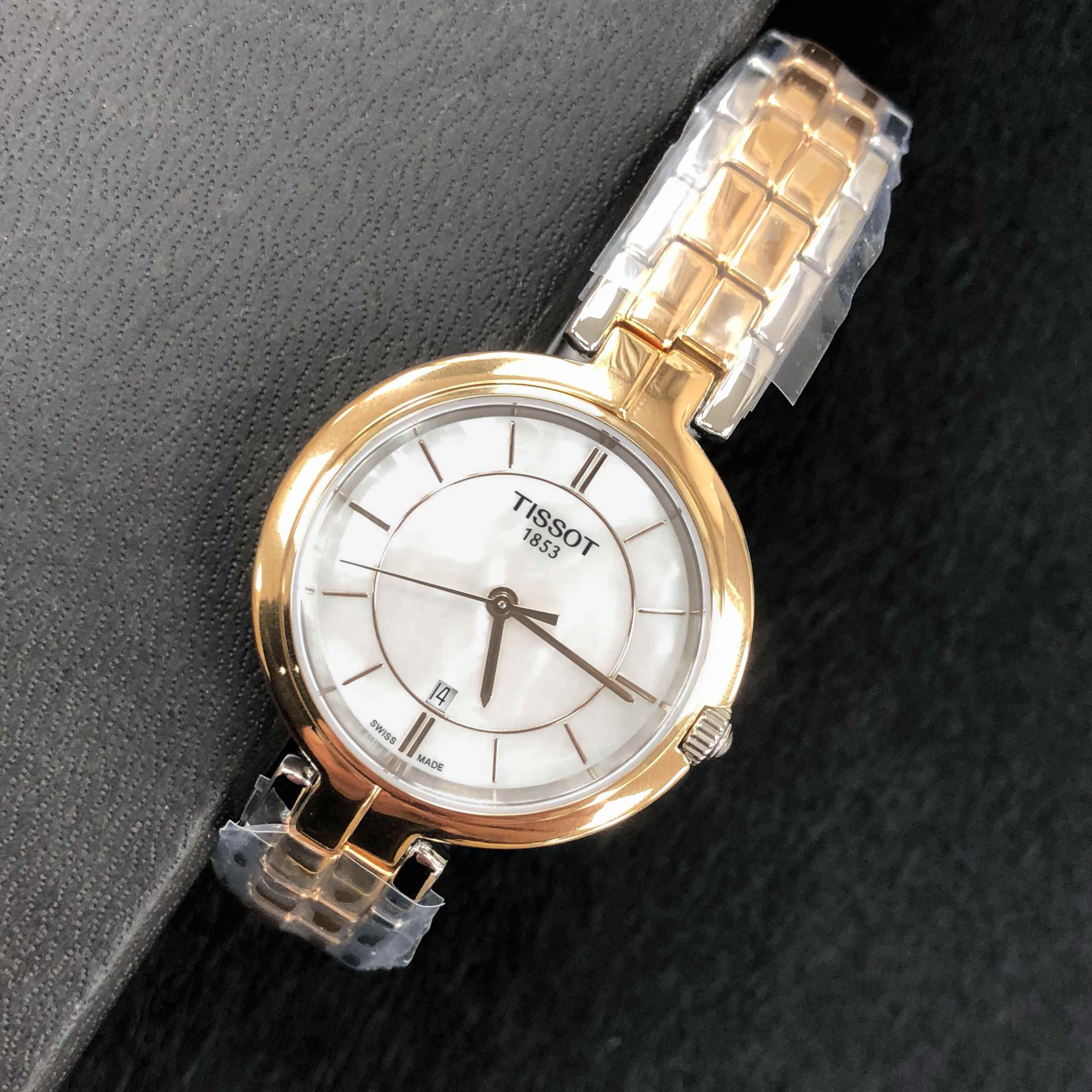 Tissot T094.210.22.111.00 FLAMINGO Quartz Gold-Plated & Stainless Steel