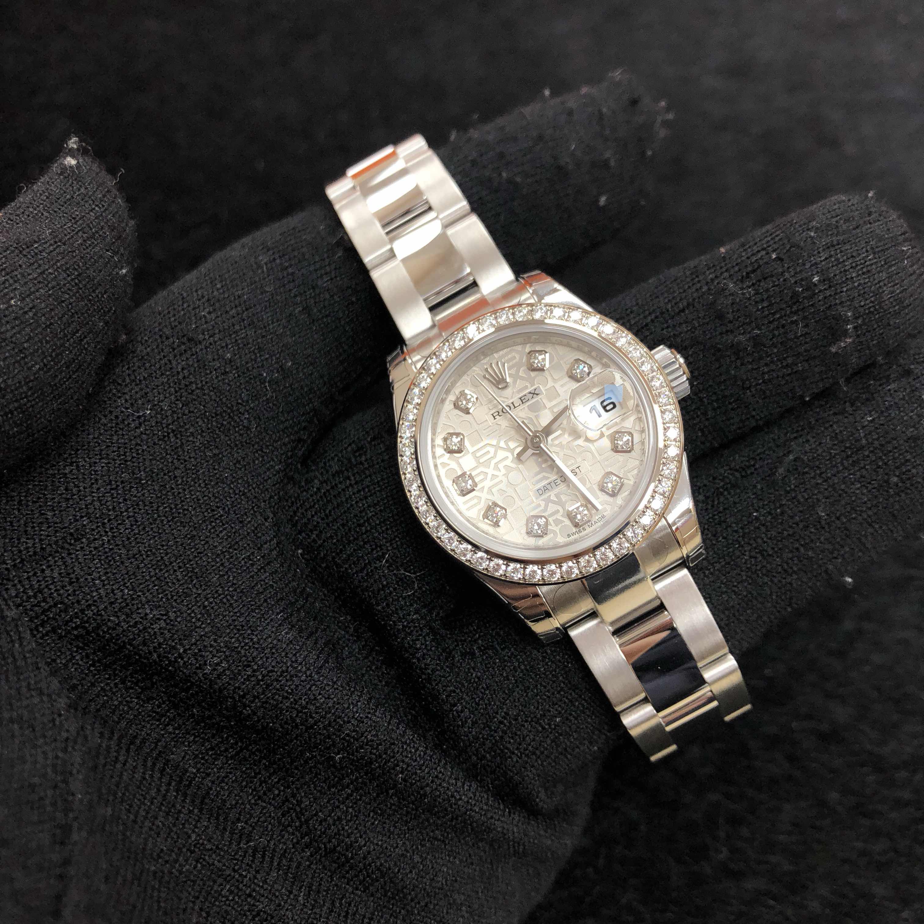 Rolex 179384JSV_O LADY DATEJUST Automatic 18kt White Gold & Diamond & Steel