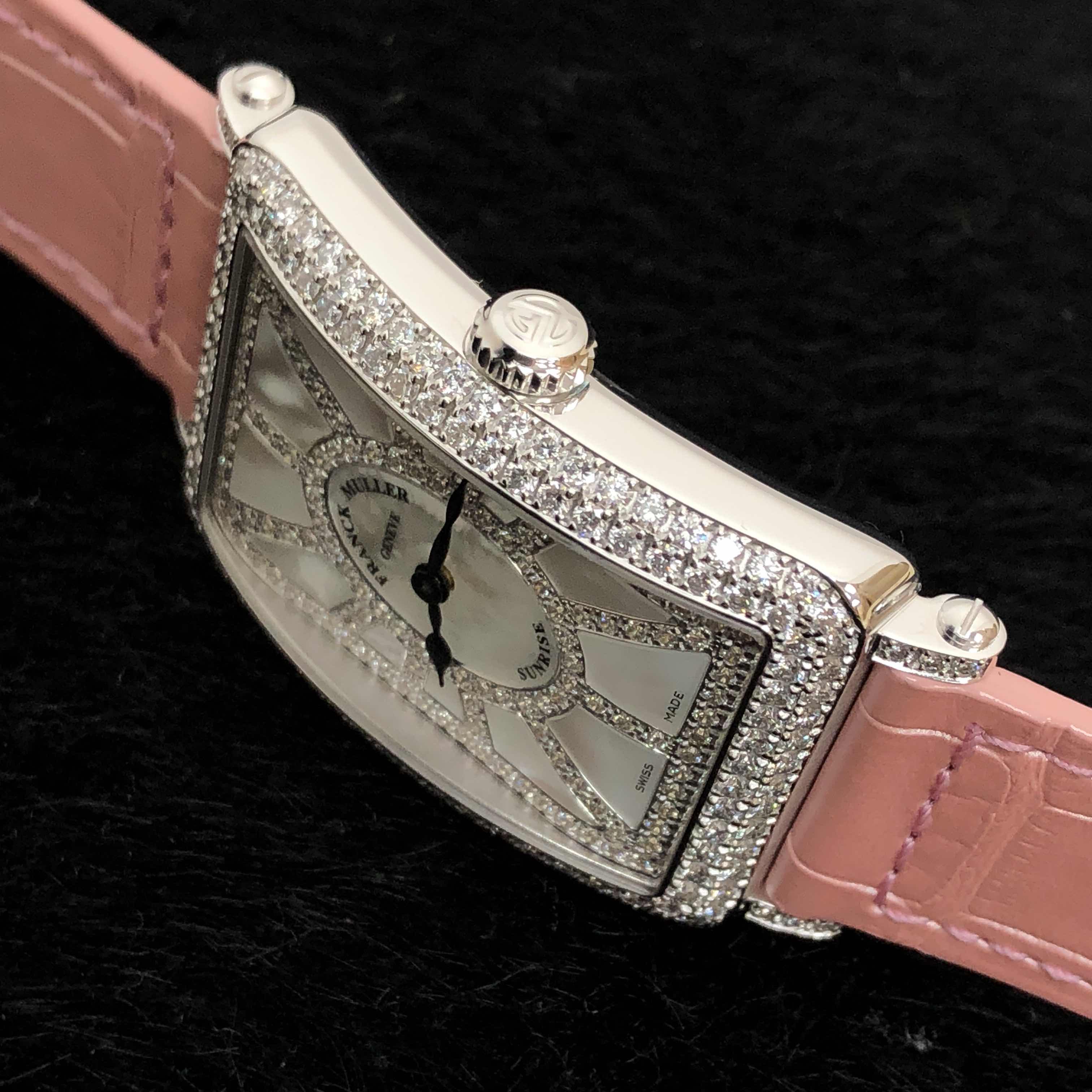 Franck Muller 952 QZ SNR D CD (OG) LONG ISLAND Quartz 18kt White Gold & Diamond