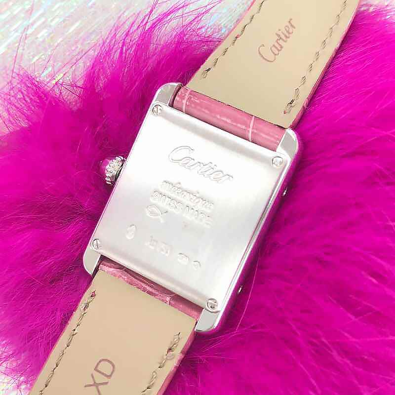 Cartier WJTA0011 TANK Manual Wind 18kt White Gold & Diamond