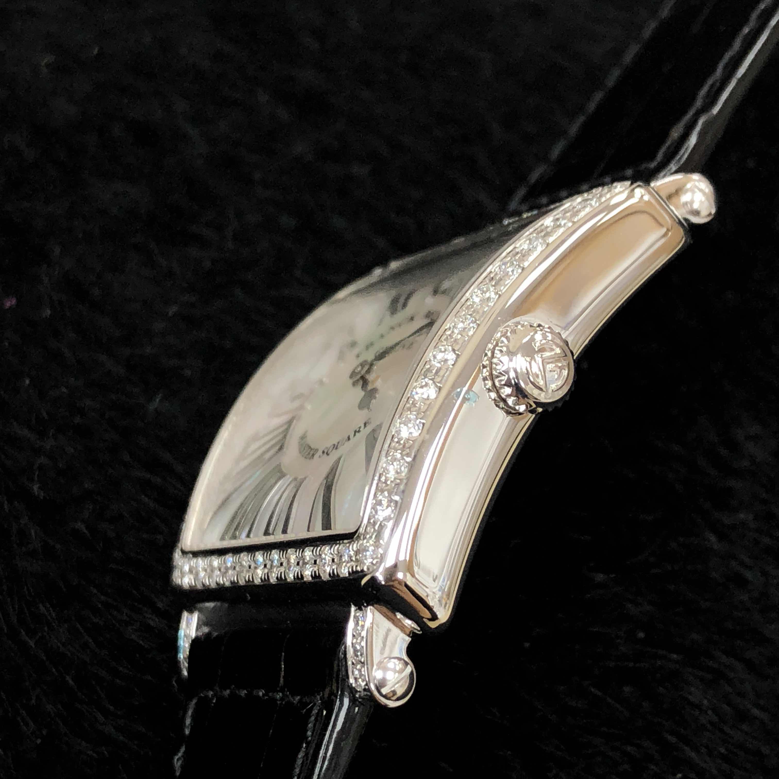 Franck Muller 6002 M B QZ REL R MOP D 1R (AC) MASTER SQUARE Quartz Stainless Steel & Diamonds
