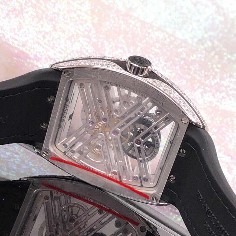Franck Muller V 45 S6 SQT D (AC.NR) VANGUARD Manual Wind Stainless Steel & Diamonds