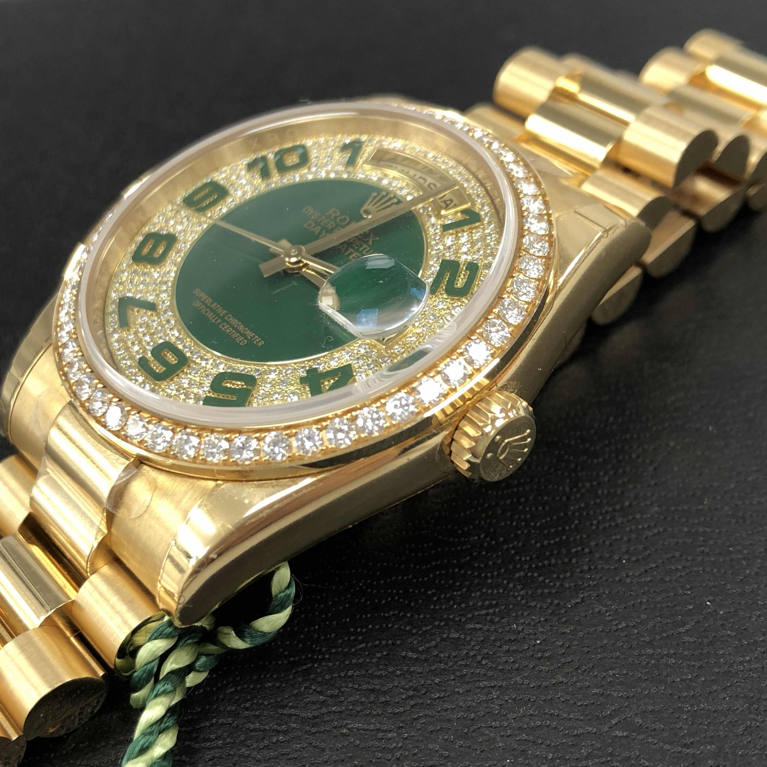 Rolex 118348GNPAVEDAR DAY-DATE Automatic 18kt Gold & Diamond & Steel