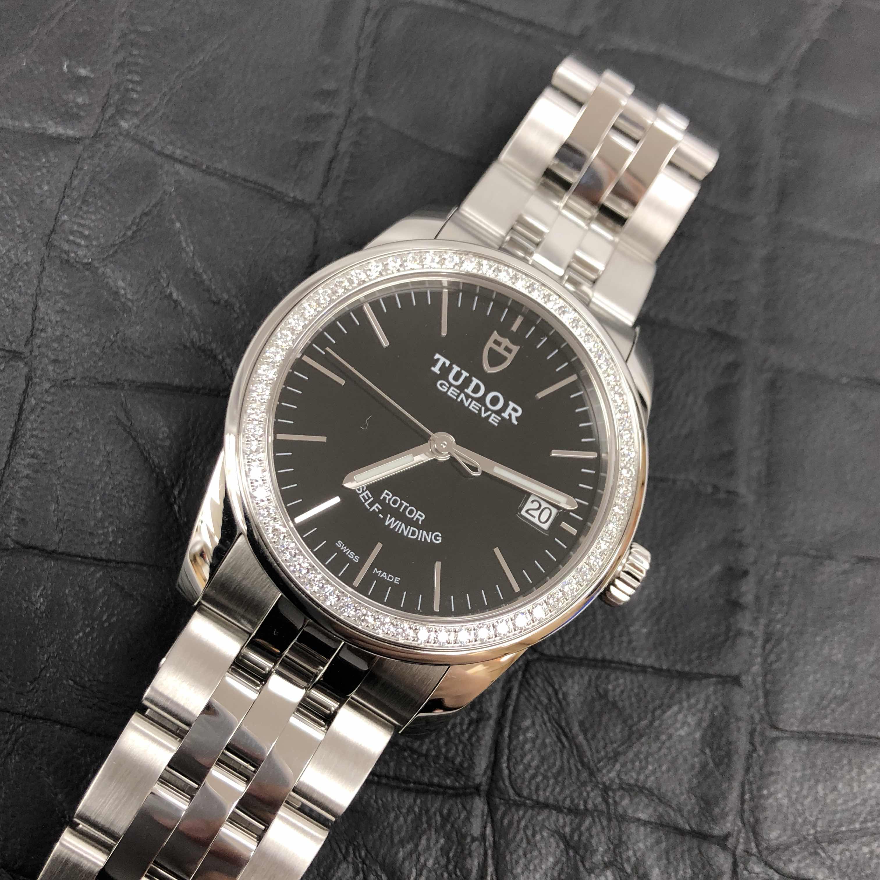 Tudor 55020-D-68050-BK GLAMOUR DATE Automatic Stainless Steel & Diamonds