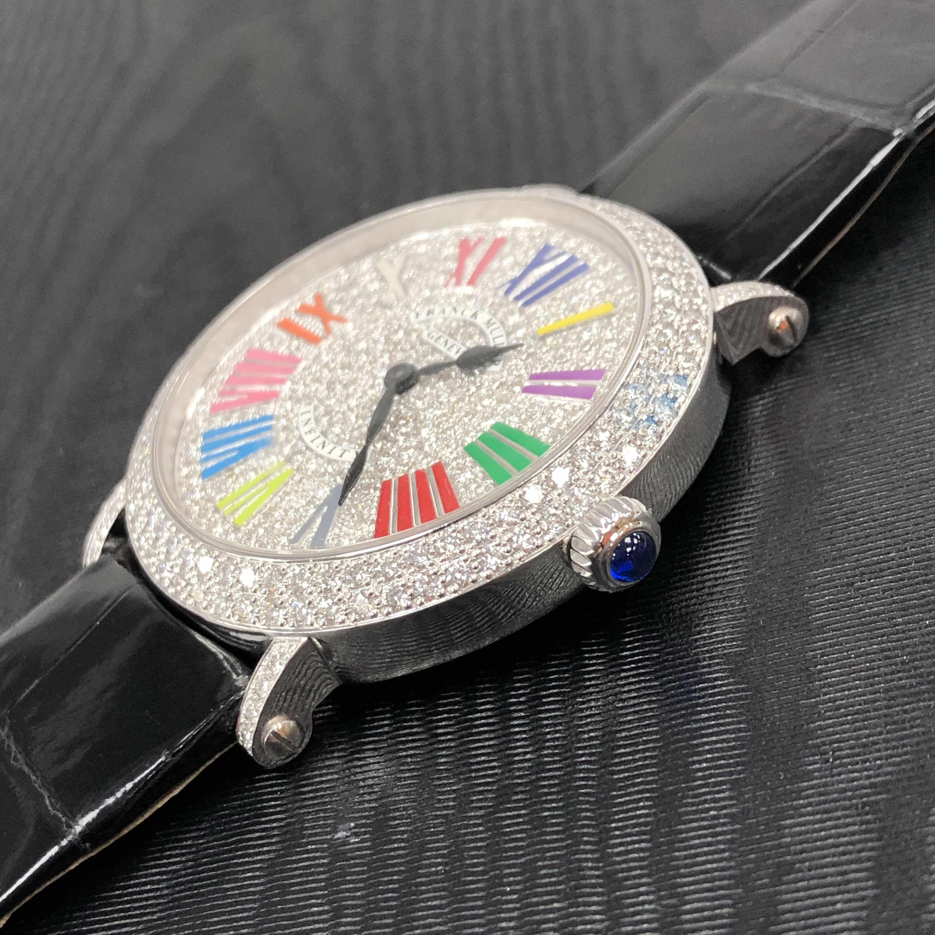 Franck Muller 8038QZCOLDRMRDCD(OG) ROUND Quartz 18kt White Gold & Diamond