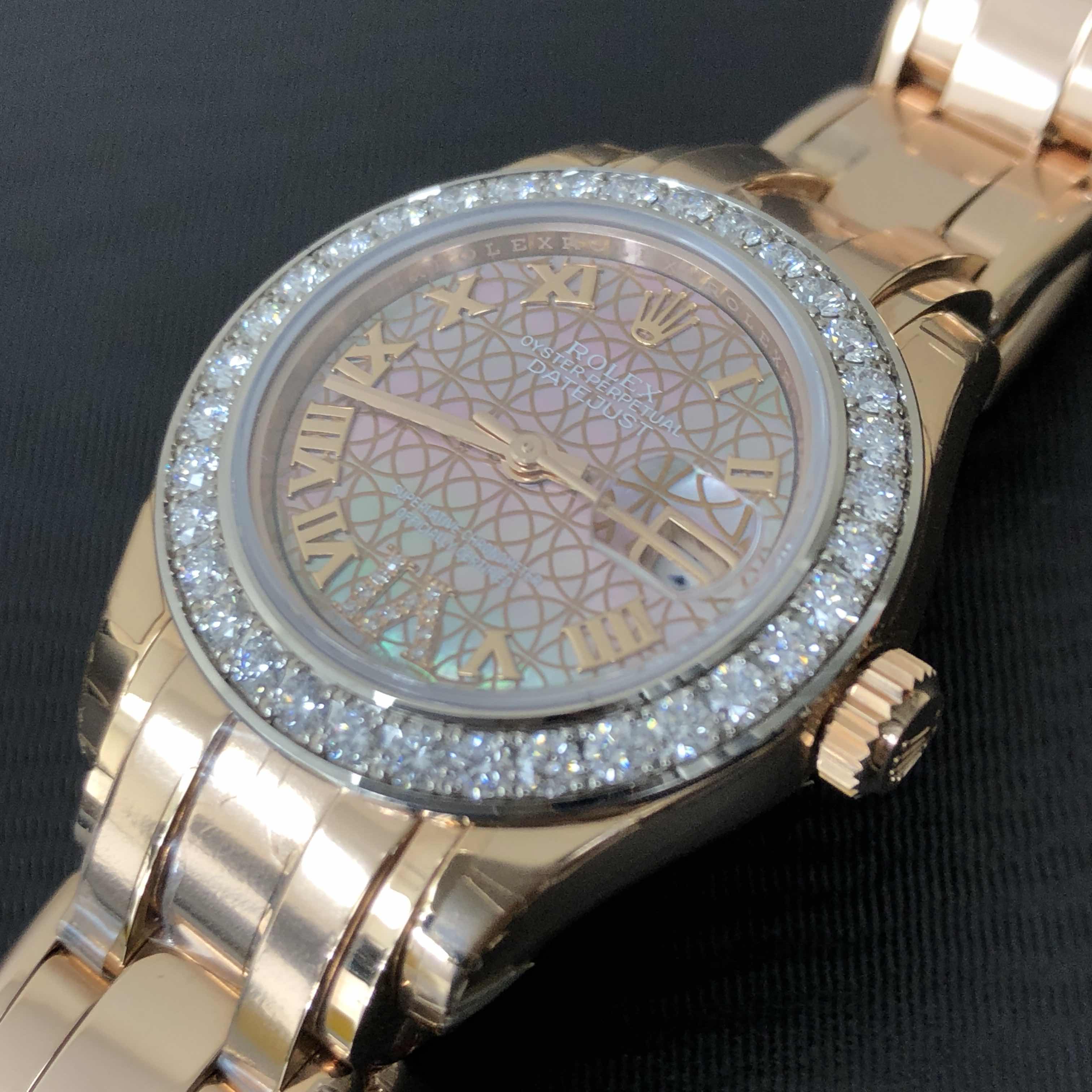 Rolex 80285NRWTLOTUSFLOVIDI OYSTER PERPETUAL Automatic 18kt Rose Gold & Diamonds