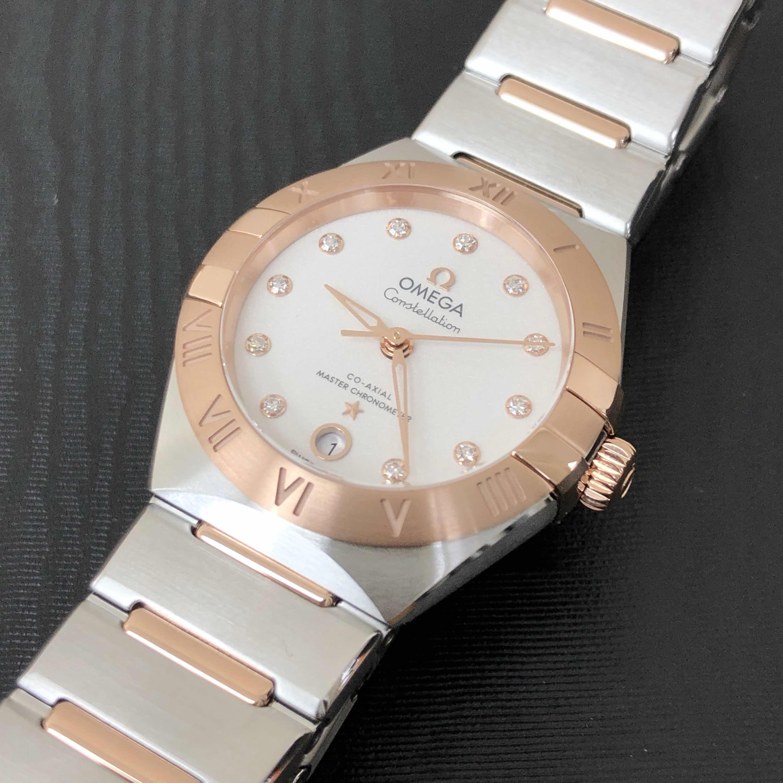 Omega 131.20.29.20.52.001 CONSTELLATION Automatic 18kt Rose Gold & Steel
