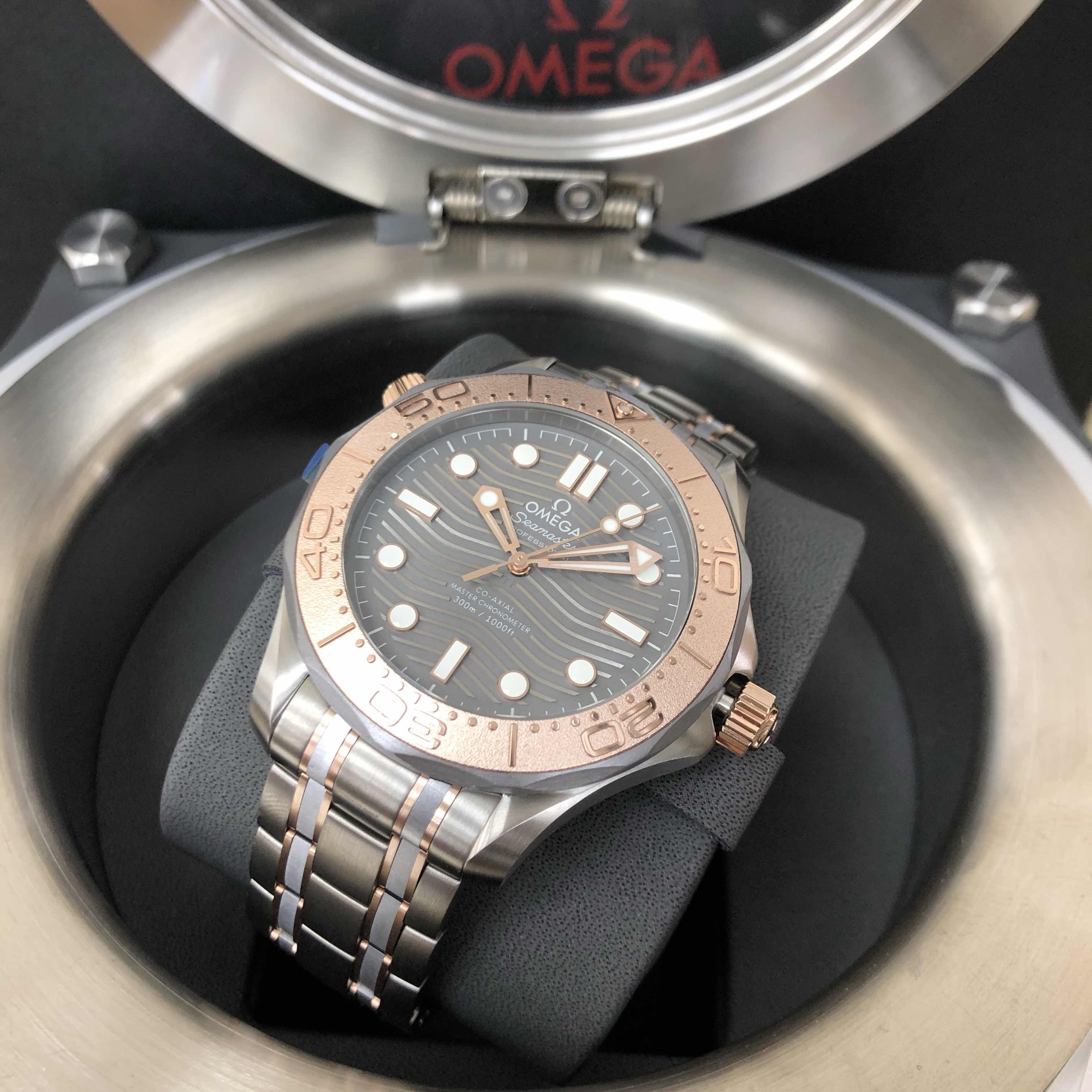 Omega 210.60.42.20.99.001 SEAMASTER Automatic Titanium & 18kt Rose Gold