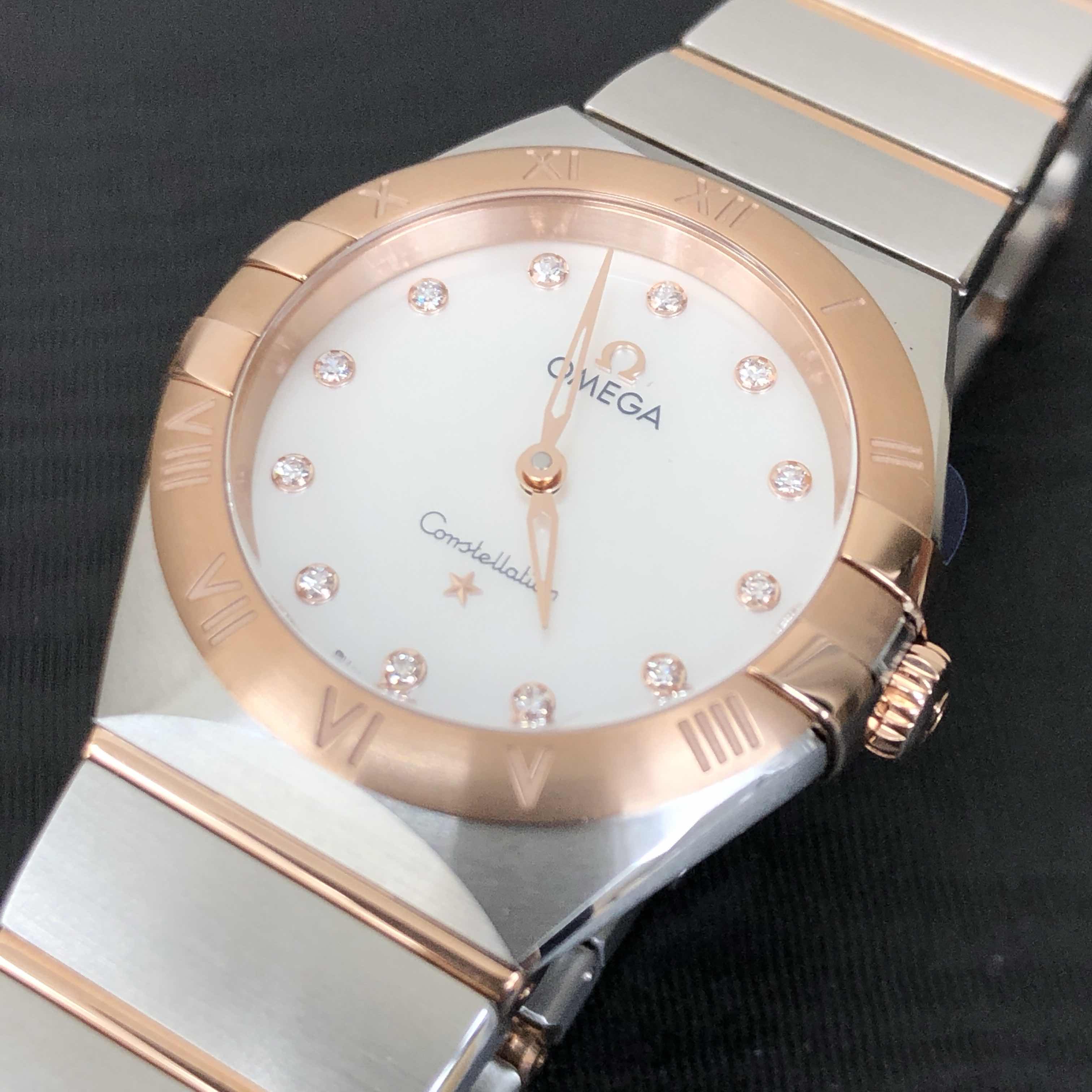 Omega 131.20.28.60.55.001 CONSTELLATION Quartz 18kt Rose Magic & Diamond
