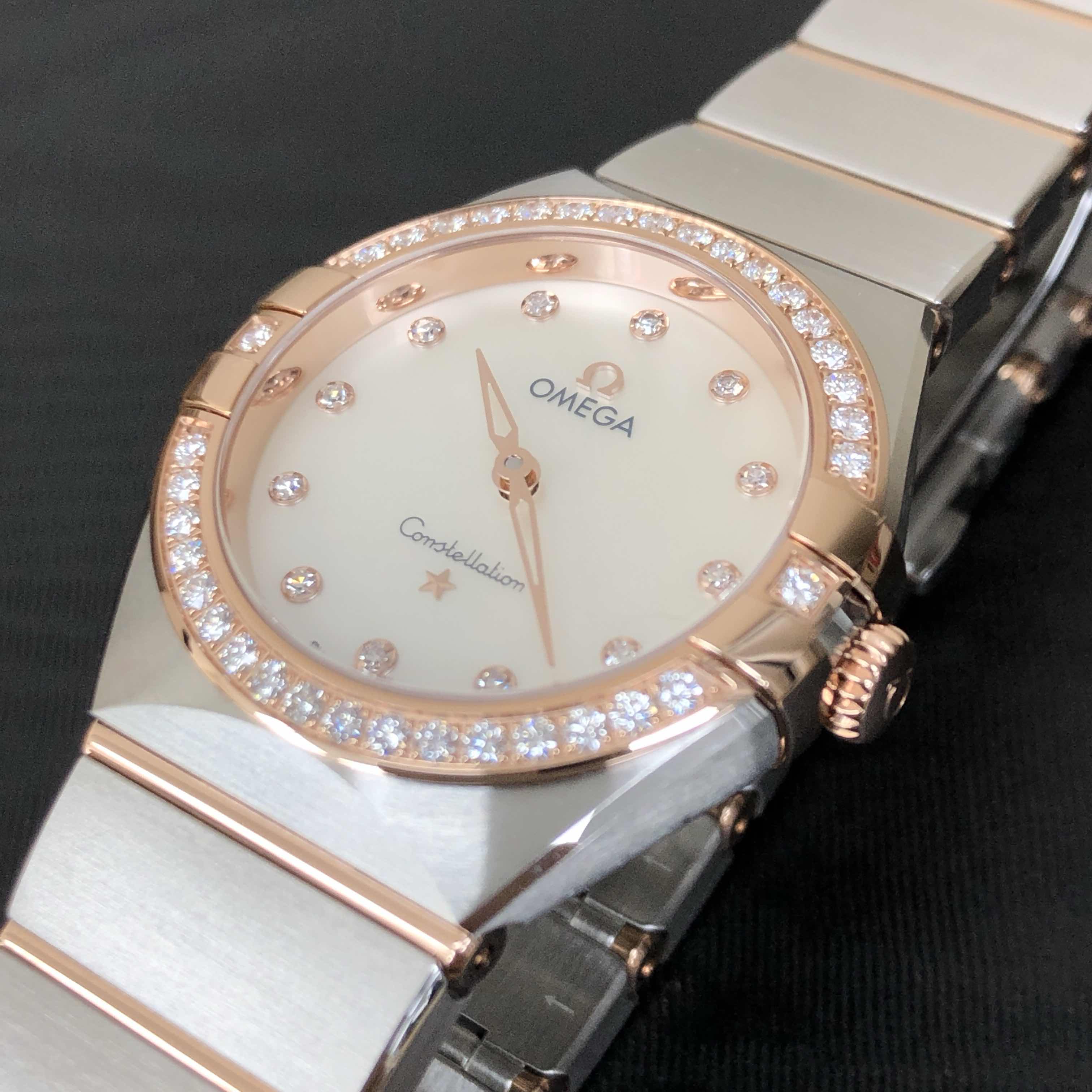 Omega 131.25.28.60.55.001 CONSTELLATION Quartz 18kt Rose Magic & Diamond