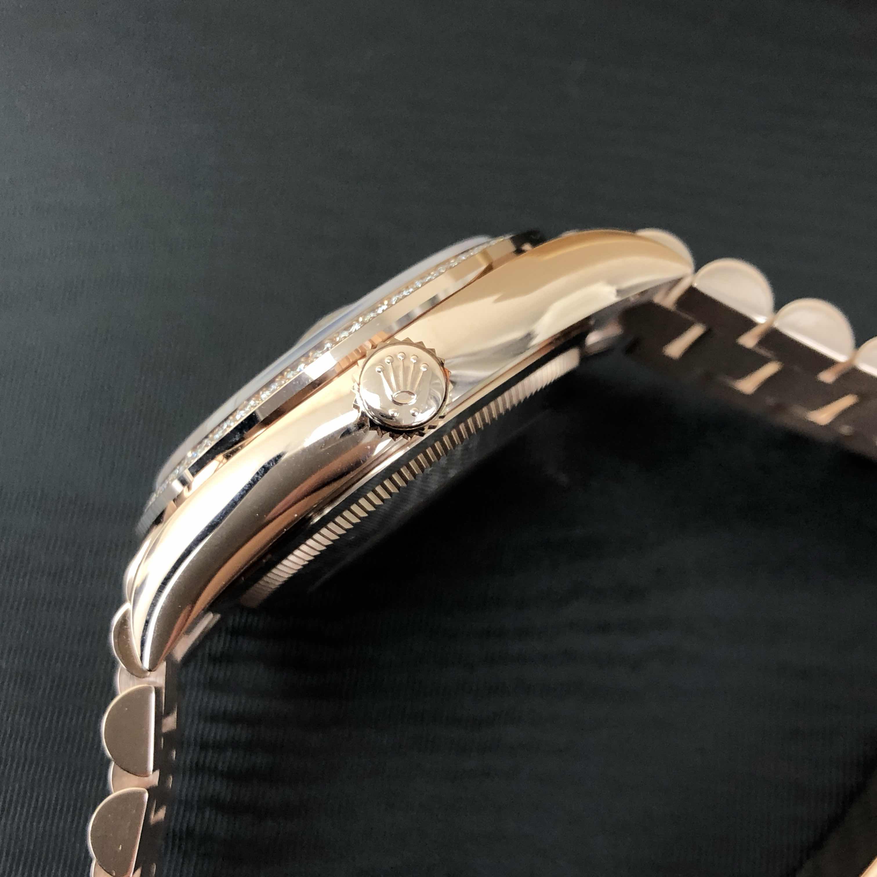Rolex 128345RBR-0042 DAY-DATE Automatic 18kt Rose Gold & Diamonds