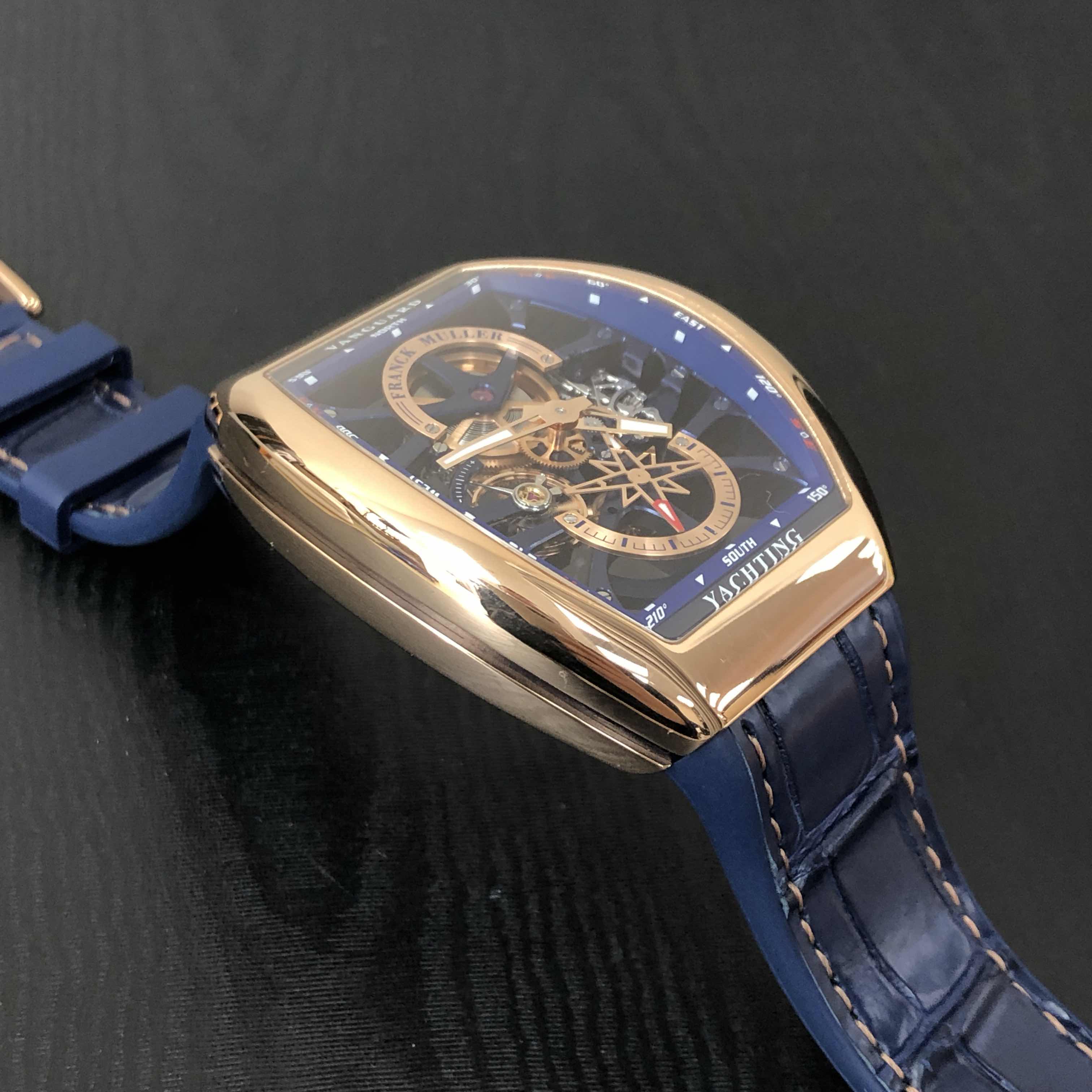 Franck Muller V 45 S6 SQT YACHTING ANC (5N.BL) VANGUARD Manual Wind 18kt Rose Gold