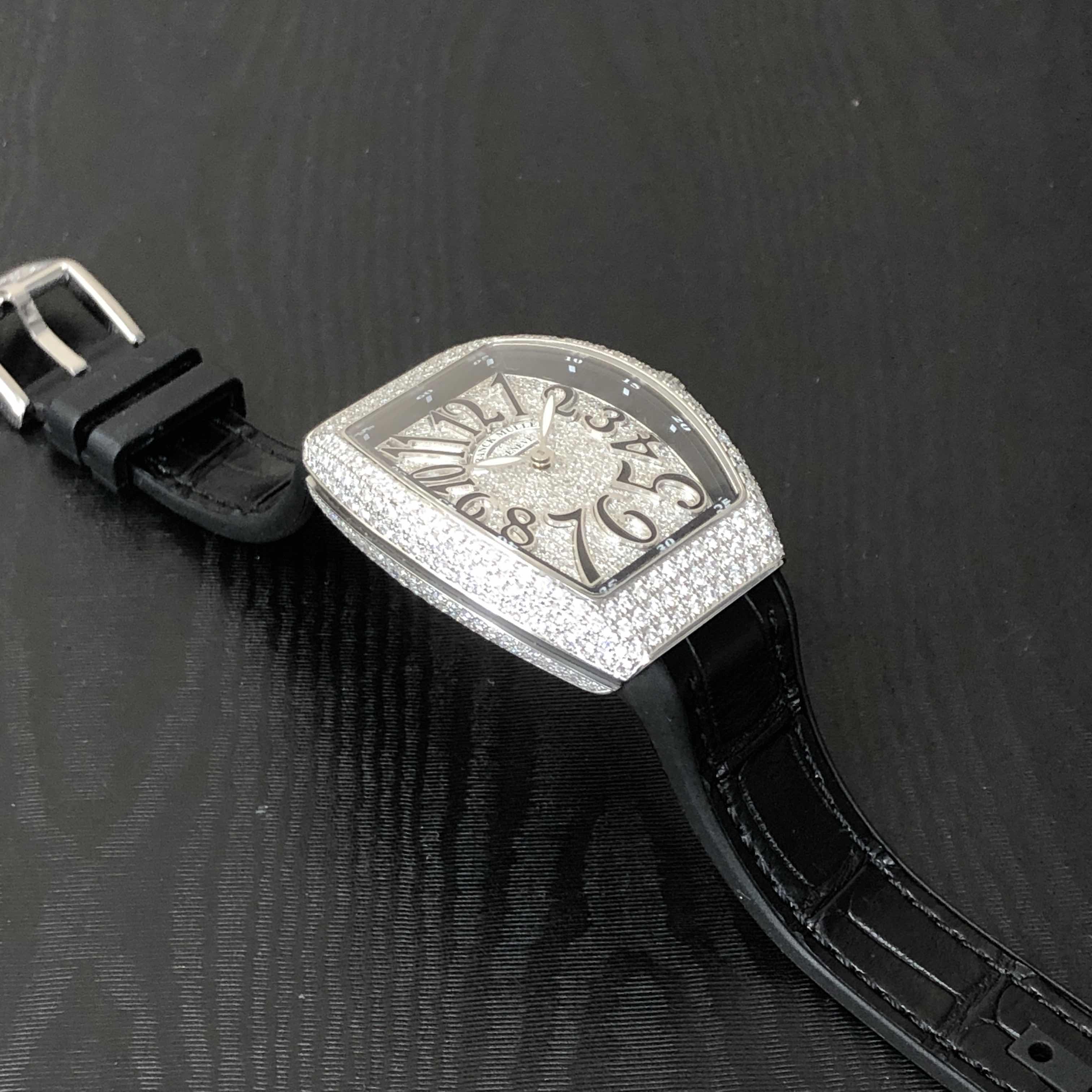 Franck Muller V 32 QZ D CD (AC.NR) VANGUARD Quartz Stainless Steel & Diamonds