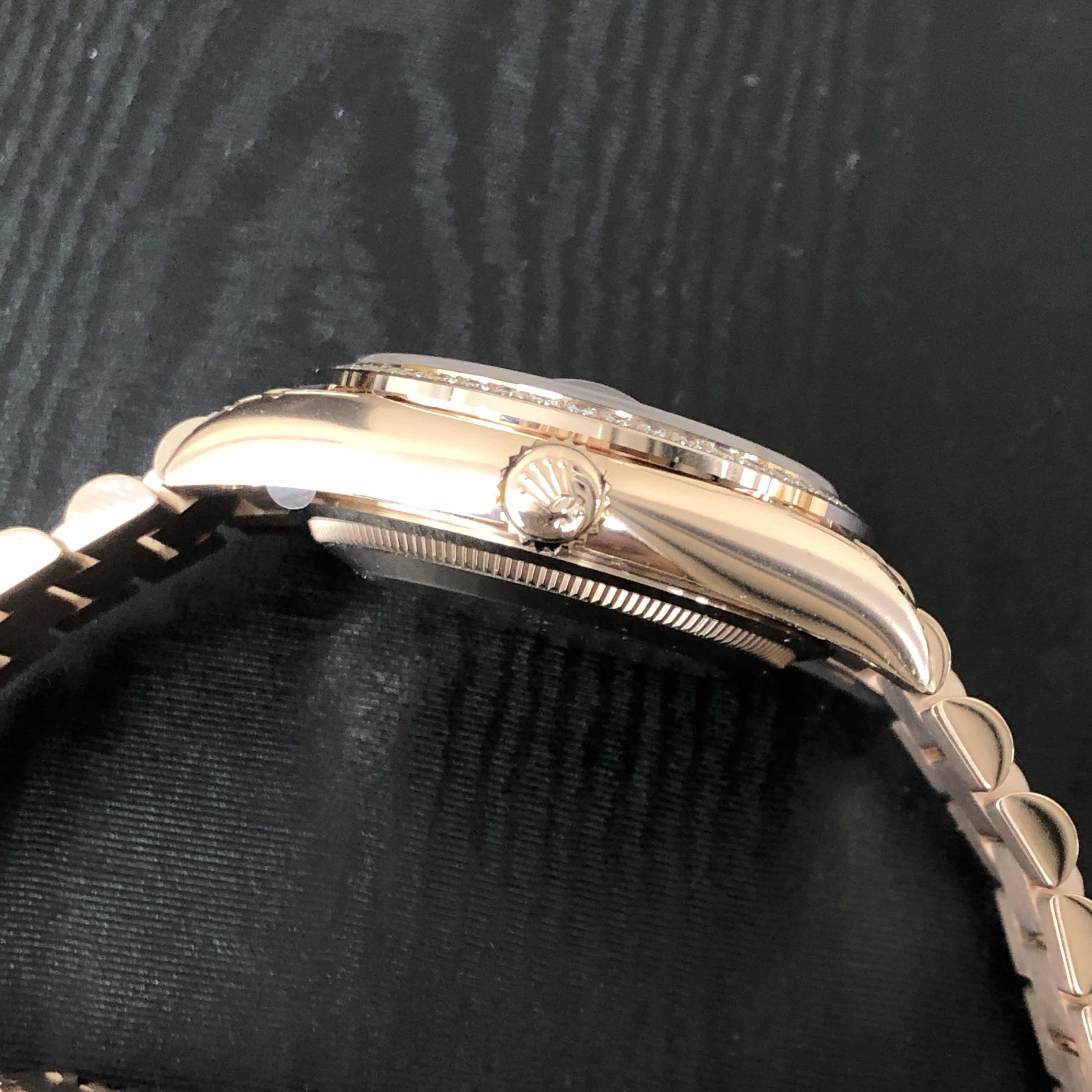 Rolex 128345RBR-NGWT_P DAY-DATE Automatic 18kt Rose Gold & Diamonds