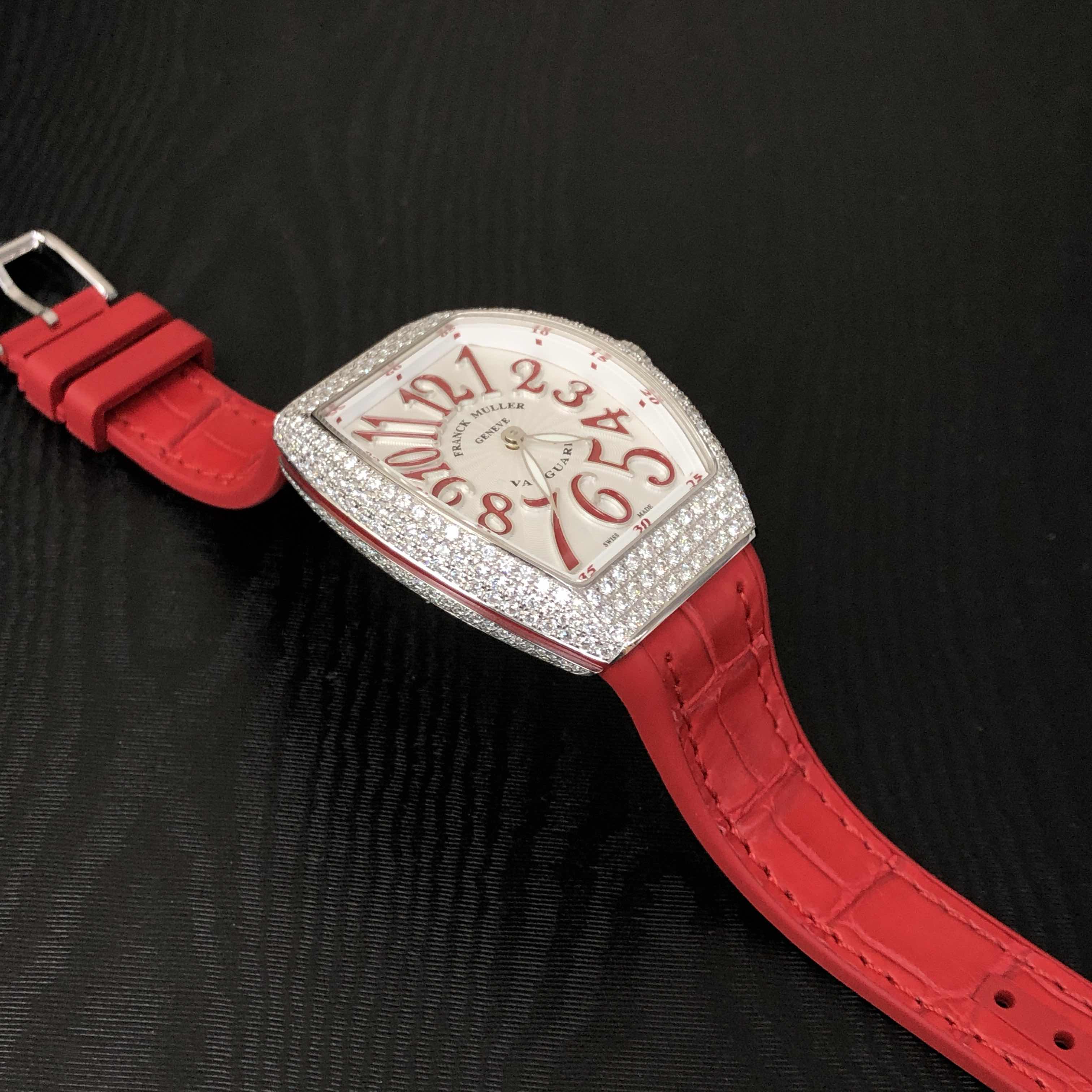 Franck Muller V 32 QZ D (AC.RG) VANGUARD Quartz Stainless Steel & Diamonds