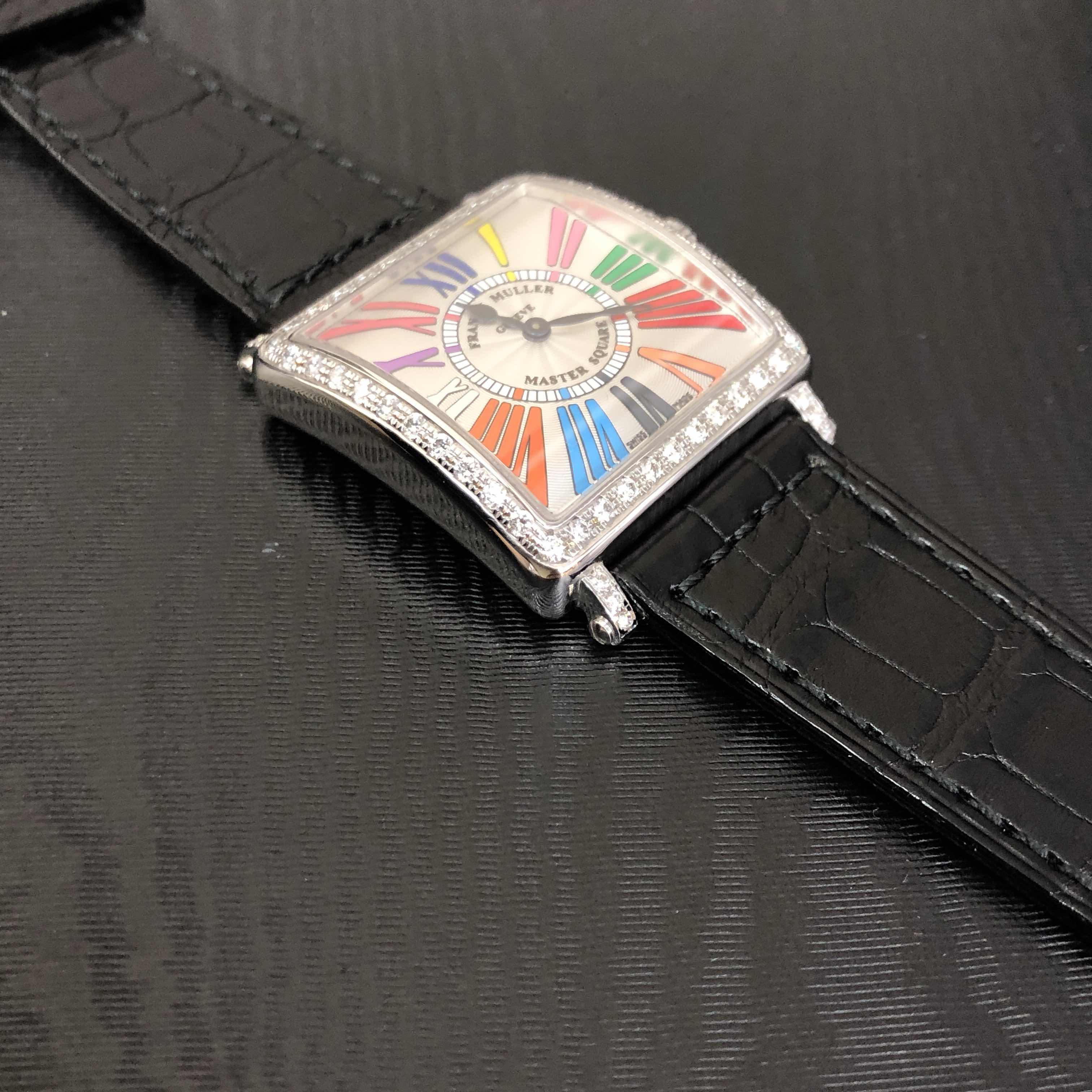 Franck Muller 6002 L QZ D 1R COL DRM (AC) MASTER SQUARE Quartz Stainless Steel & Diamonds