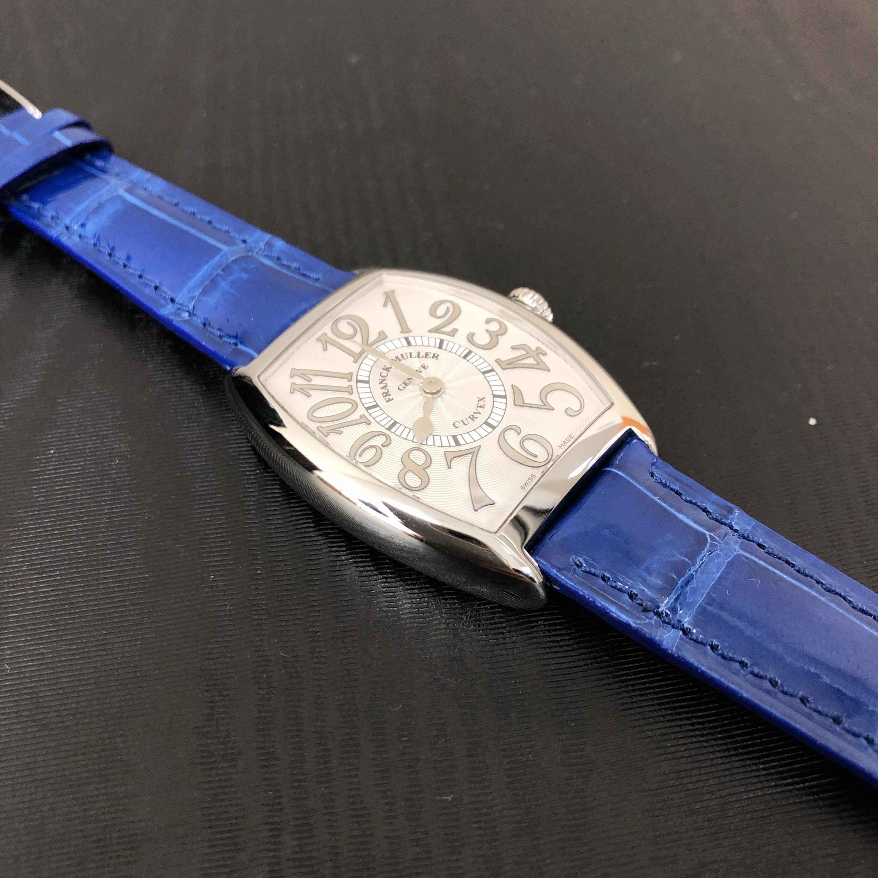 Franck Muller 7502 QZ REL(AC) - BLUE STRAP CINTREE CURVEX Quartz Stainless Steel