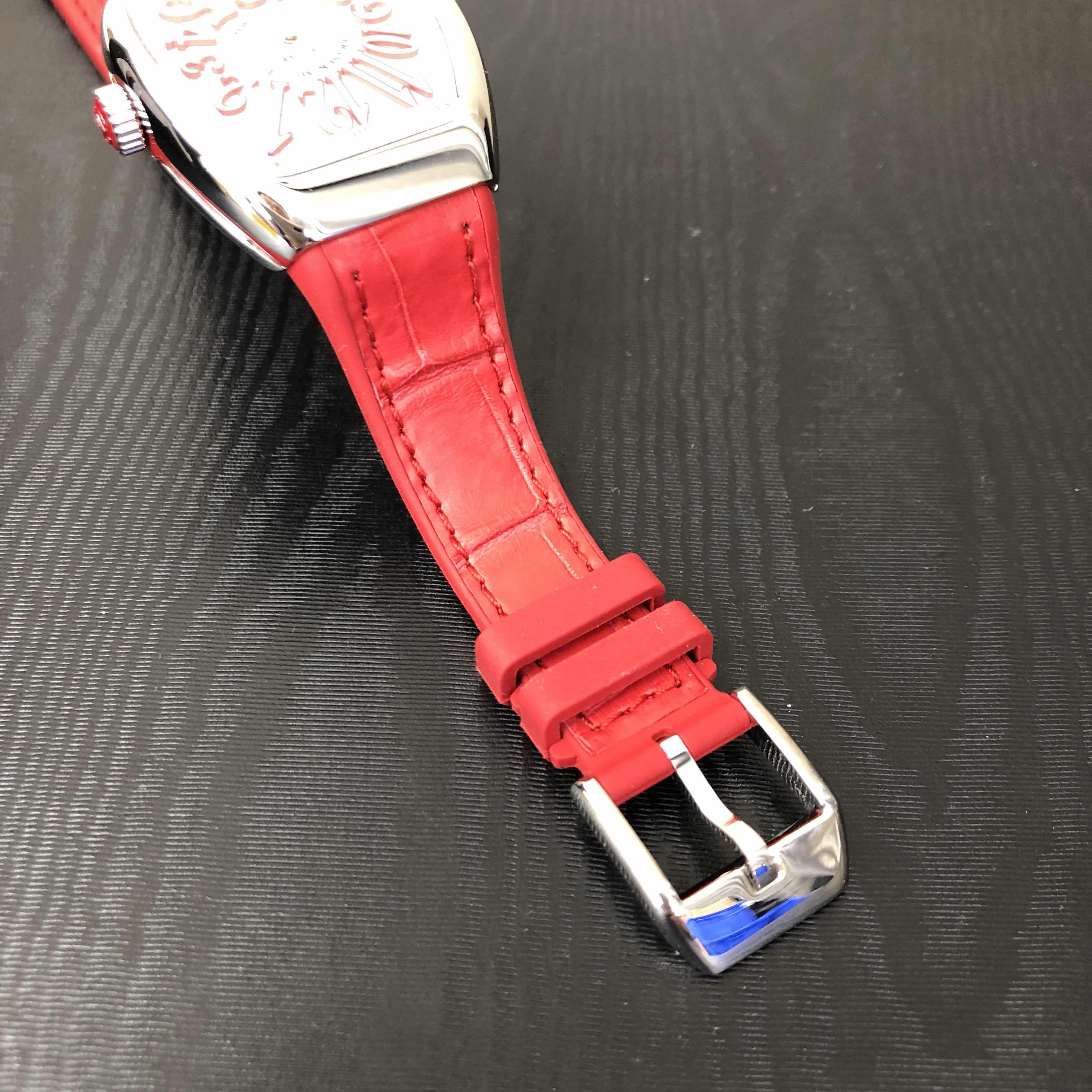 Franck Muller V 32 QZ (AC.RG) - WHITE VANGUARD Quartz Stainless Steel