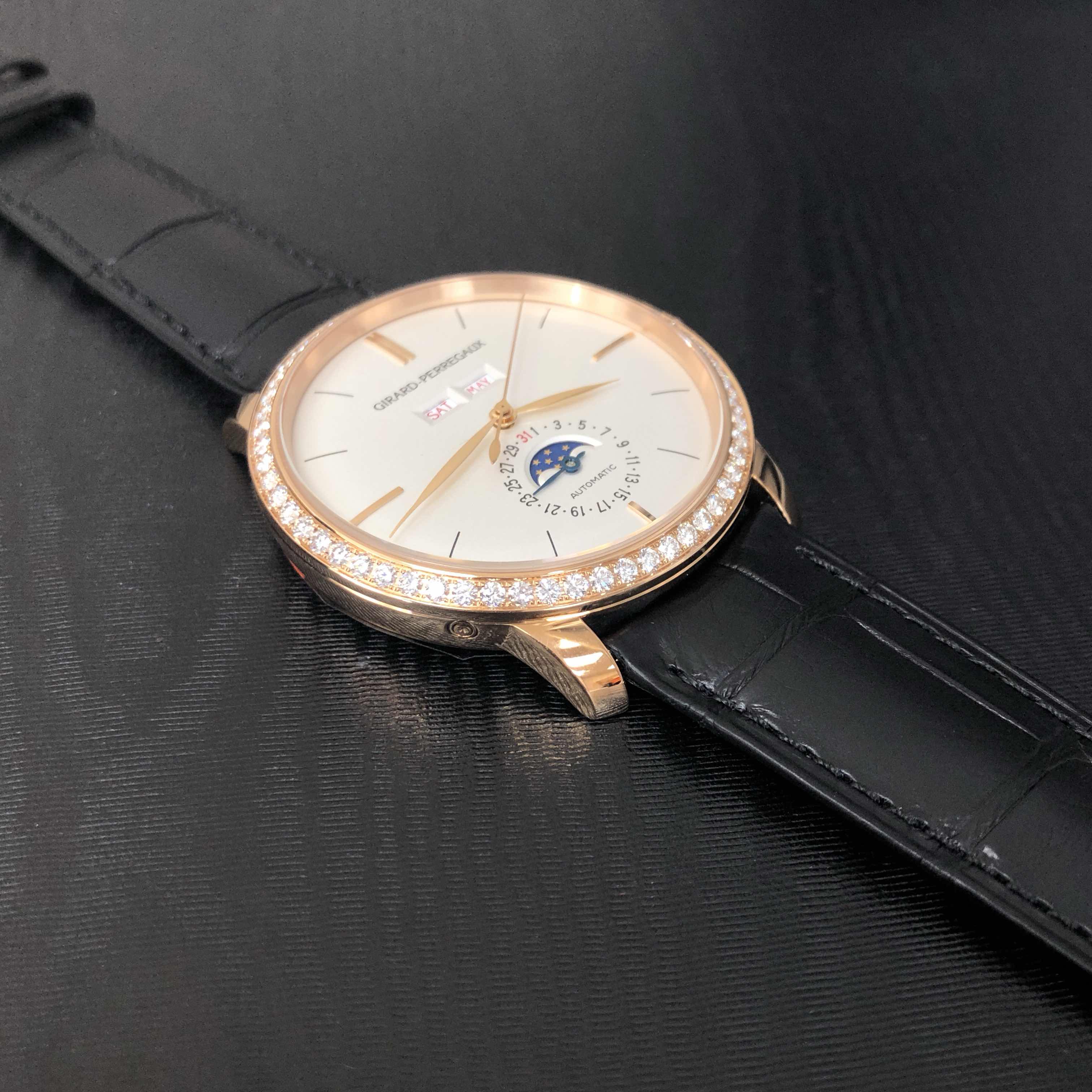 Girard Perregaux 49535-D52-A151-BK6A 1966 Automatic 18kt Rose Gold & Diamonds