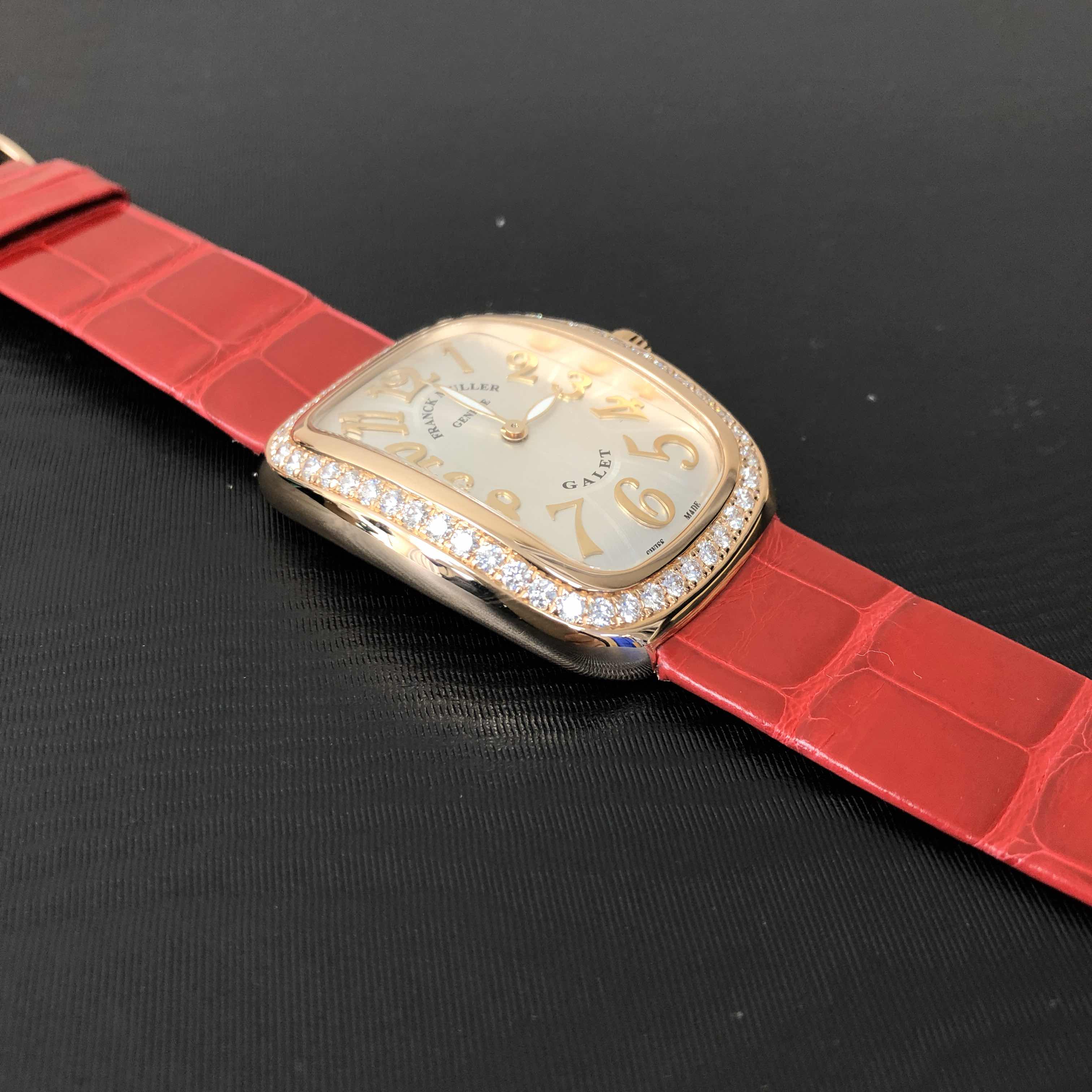 Franck Muller 3002 M QZ REL V D1 GL (5N) GALET Quartz 18kt Rose Gold & Diamonds