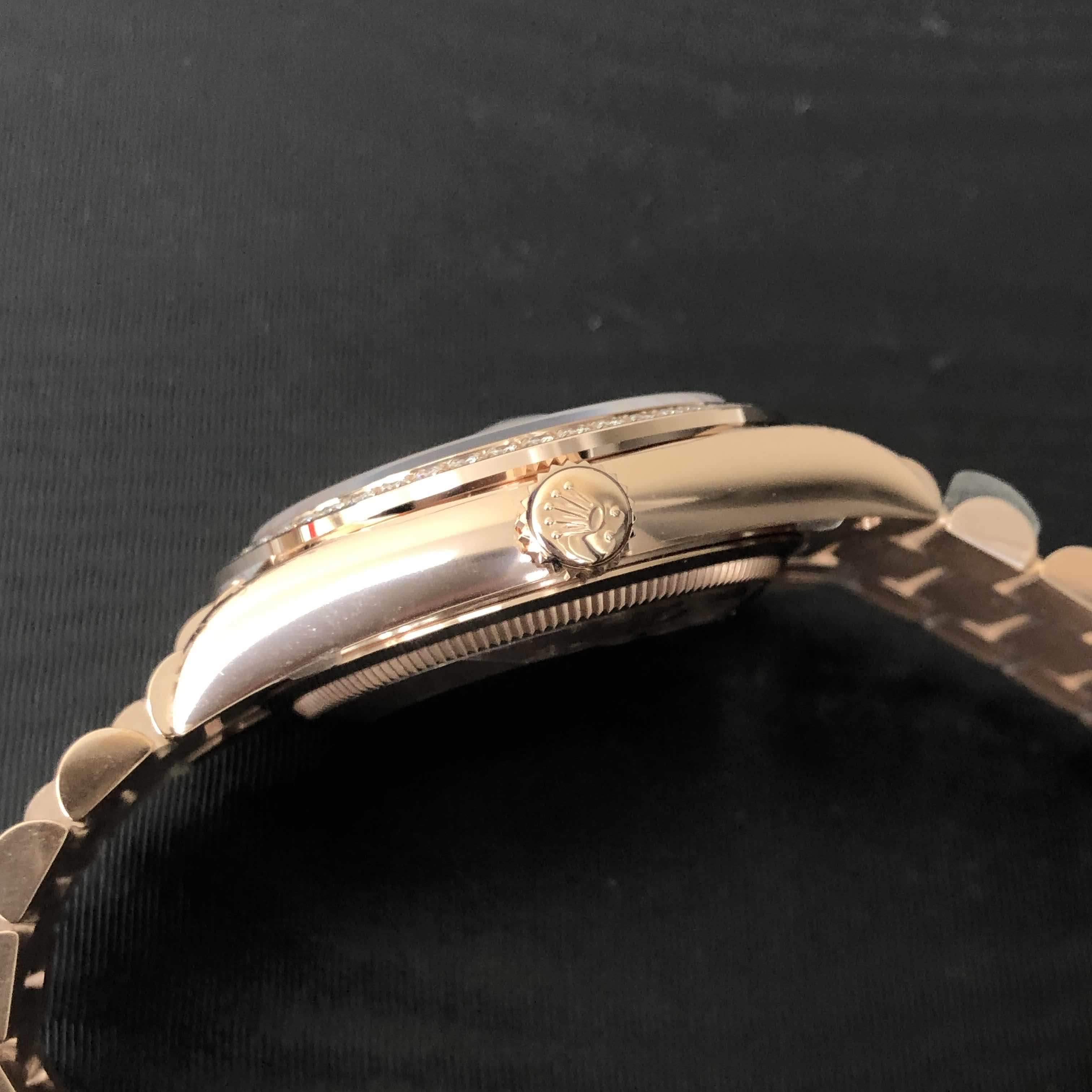 Rolex 128345RBR-0028 DAY-DATE Automatic 18kt Rose Gold & Diamonds