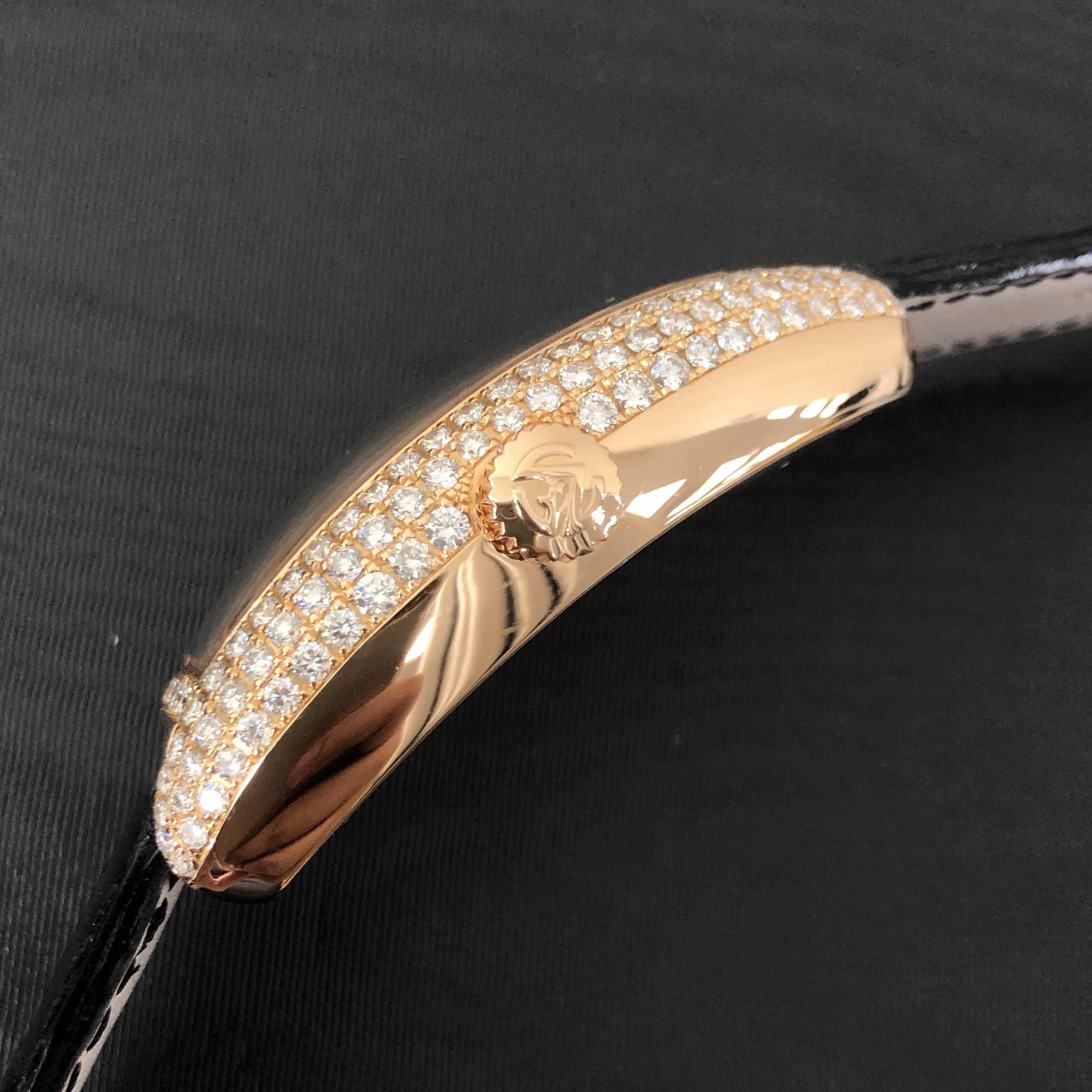 Franck Muller 7880 H R JN D CD (5N)-BLACK STRAP CINTREE CURVEX Automatic 18kt Rose Gold & Diamonds