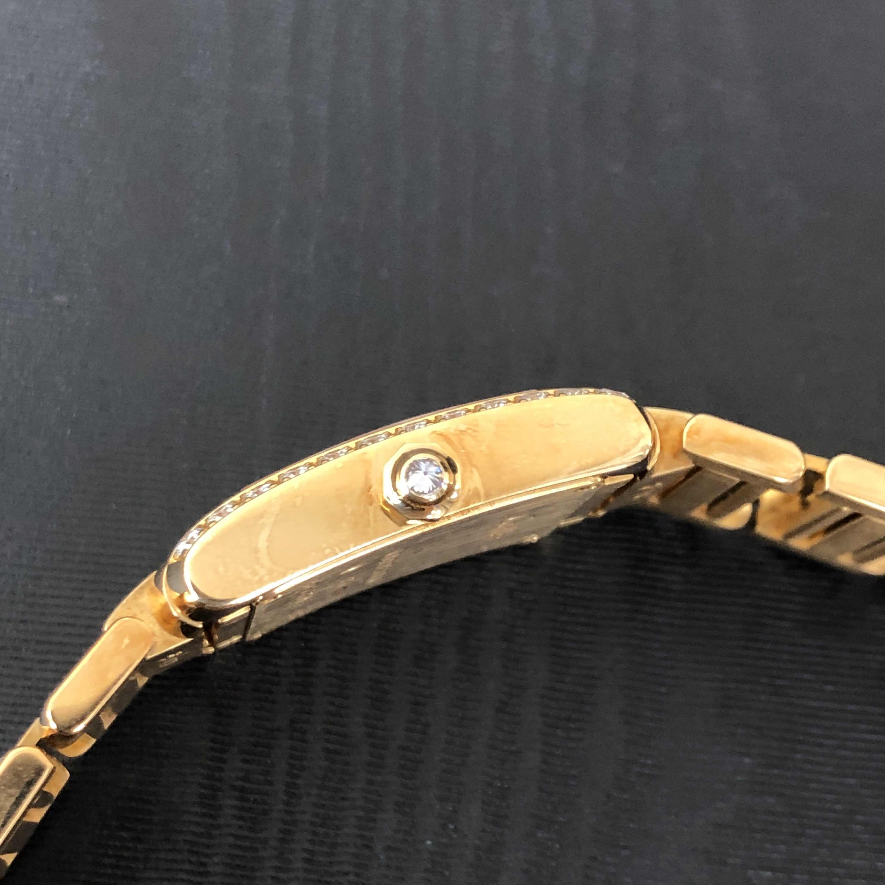 Cartier WE1001R8 TANK Quartz 18kt Gold & Diamond