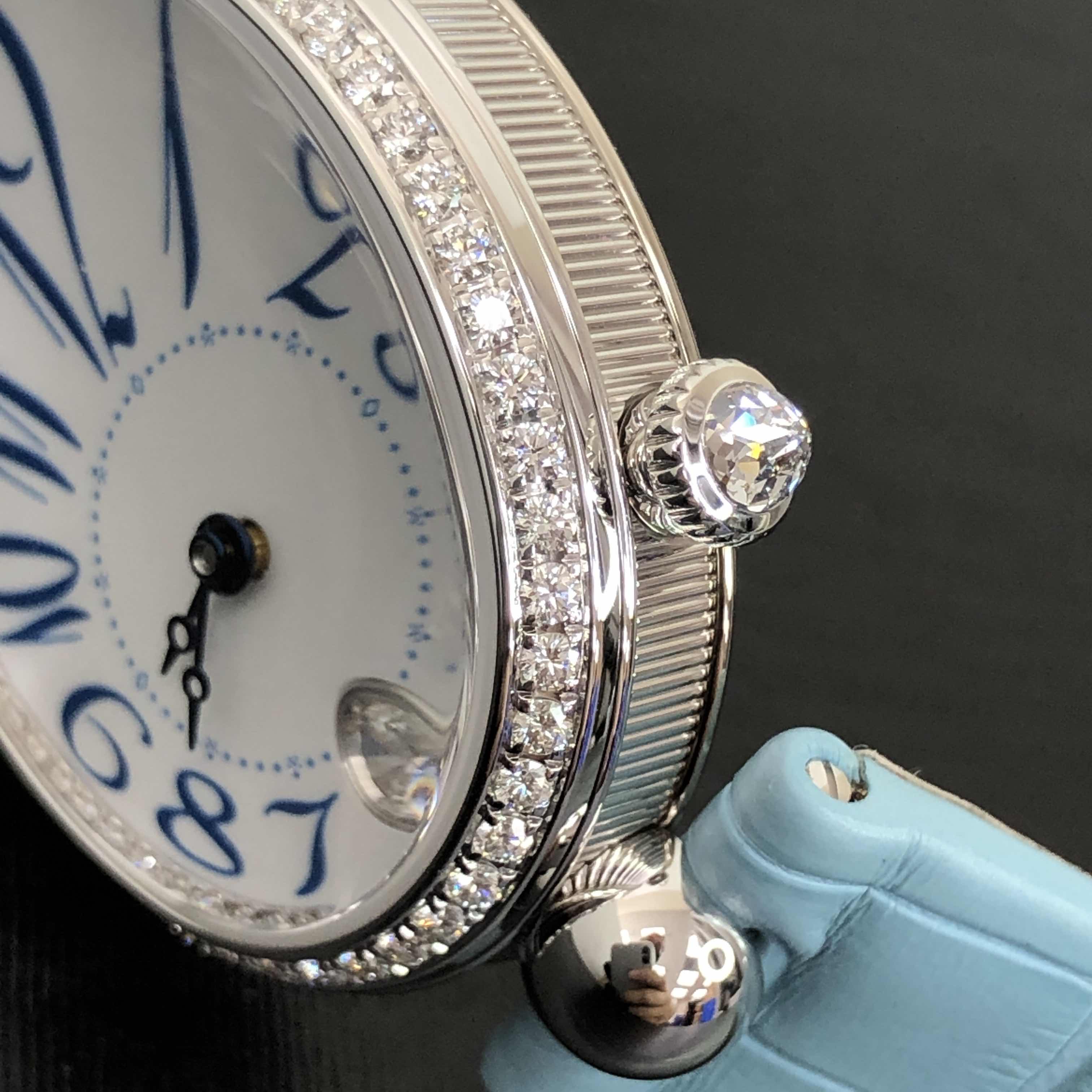 Breguet 8918BB/28/964/D00D REINE DE NAPLES Automatic 18kt White Gold & Diamond