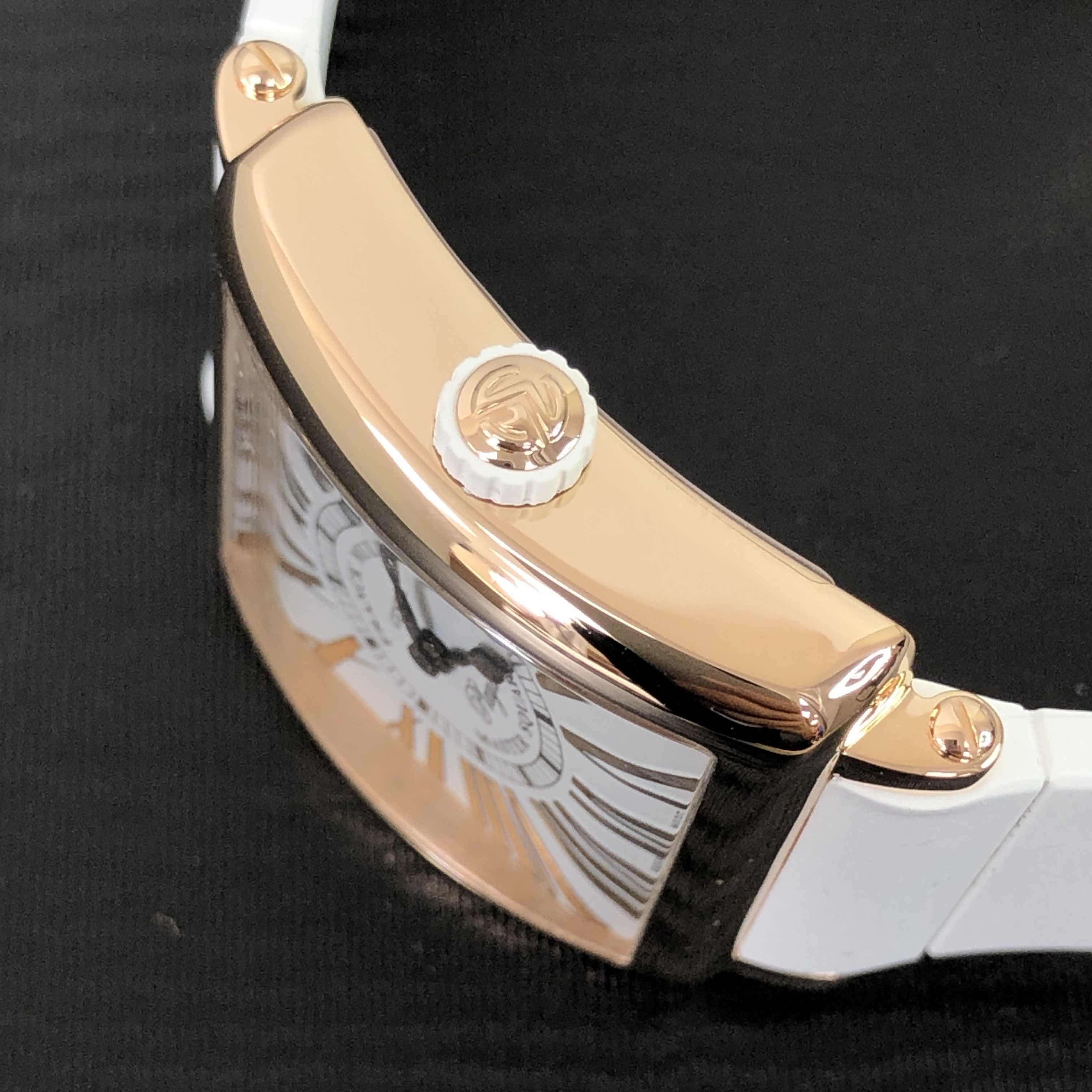 Franck Muller 6002 M QZ REL R PLY (5N)-WT STRAP MASTER SQUARE Quartz 18kt Rose Gold