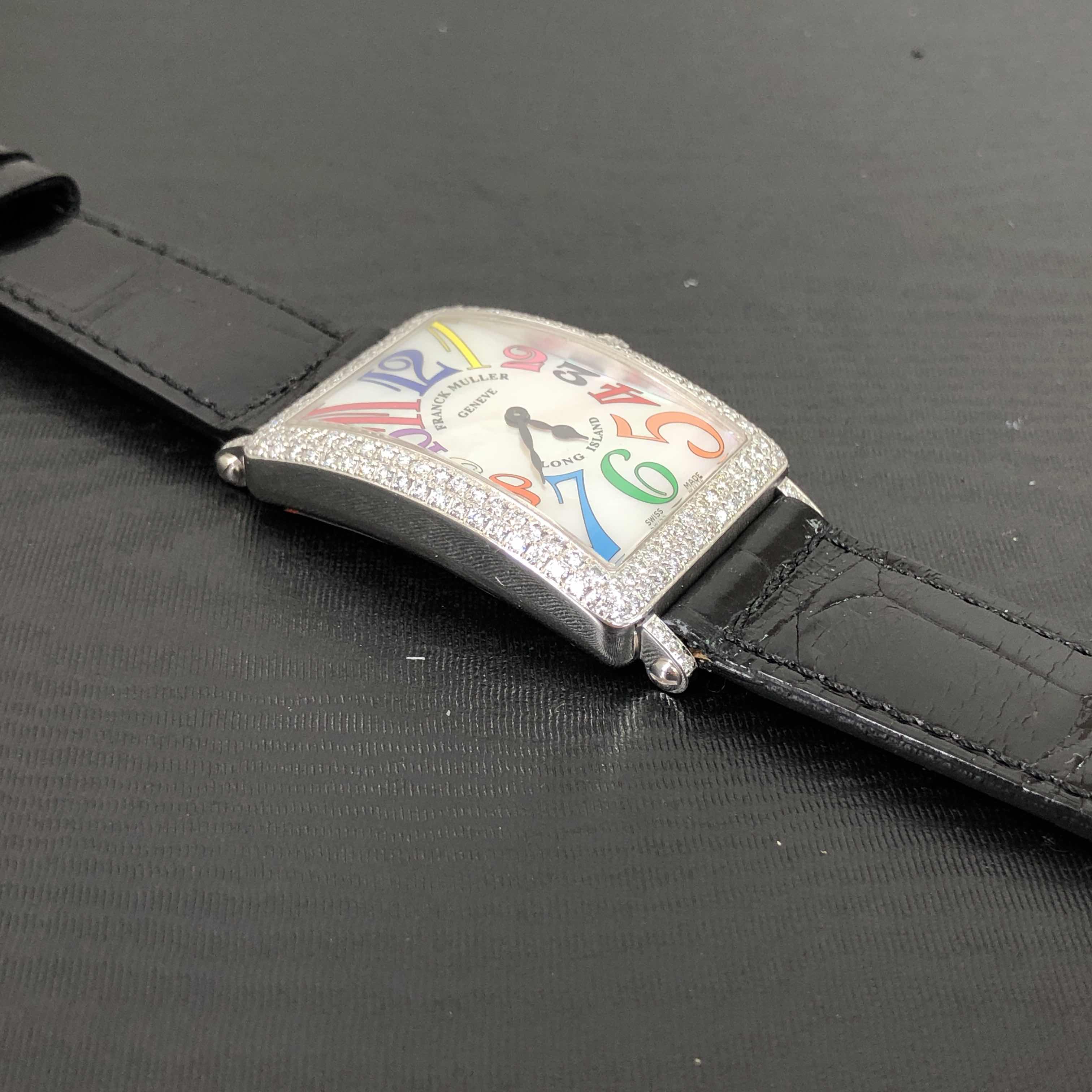 Franck Muller 952 QZ COL DRM MOP D (OG) LONG ISLAND Quartz 18kt White Gold & Diamond