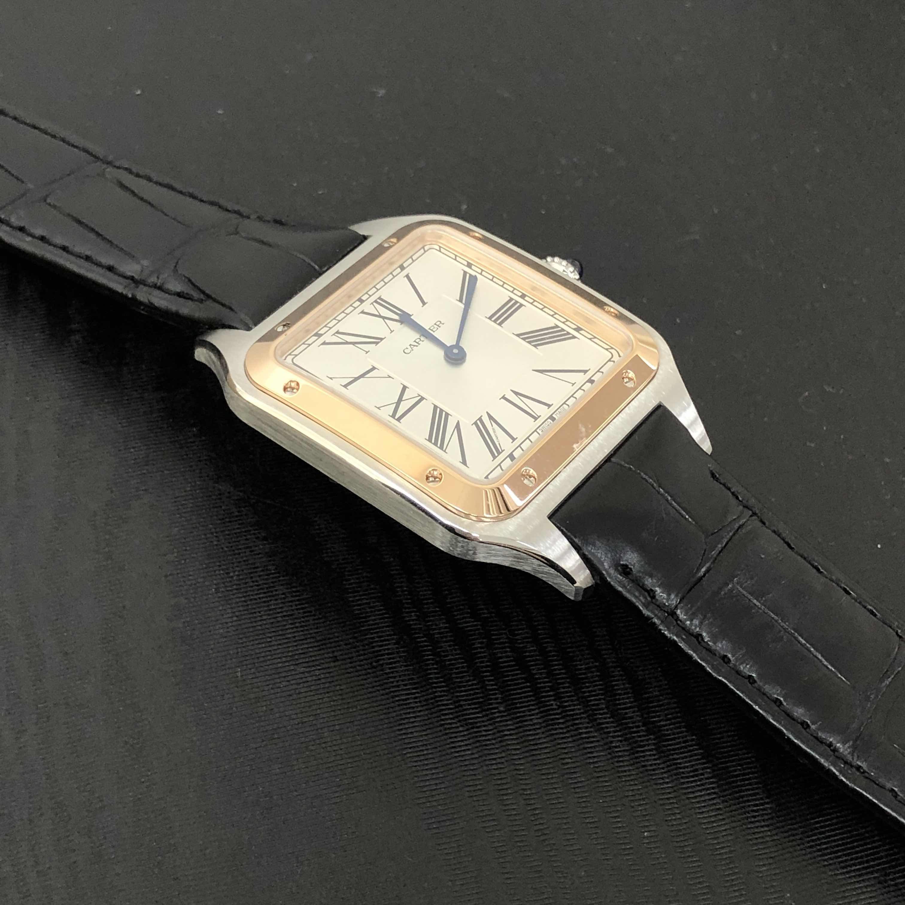 Cartier W2SA0017 SANTOS Manual Wind 18kt Rose Gold