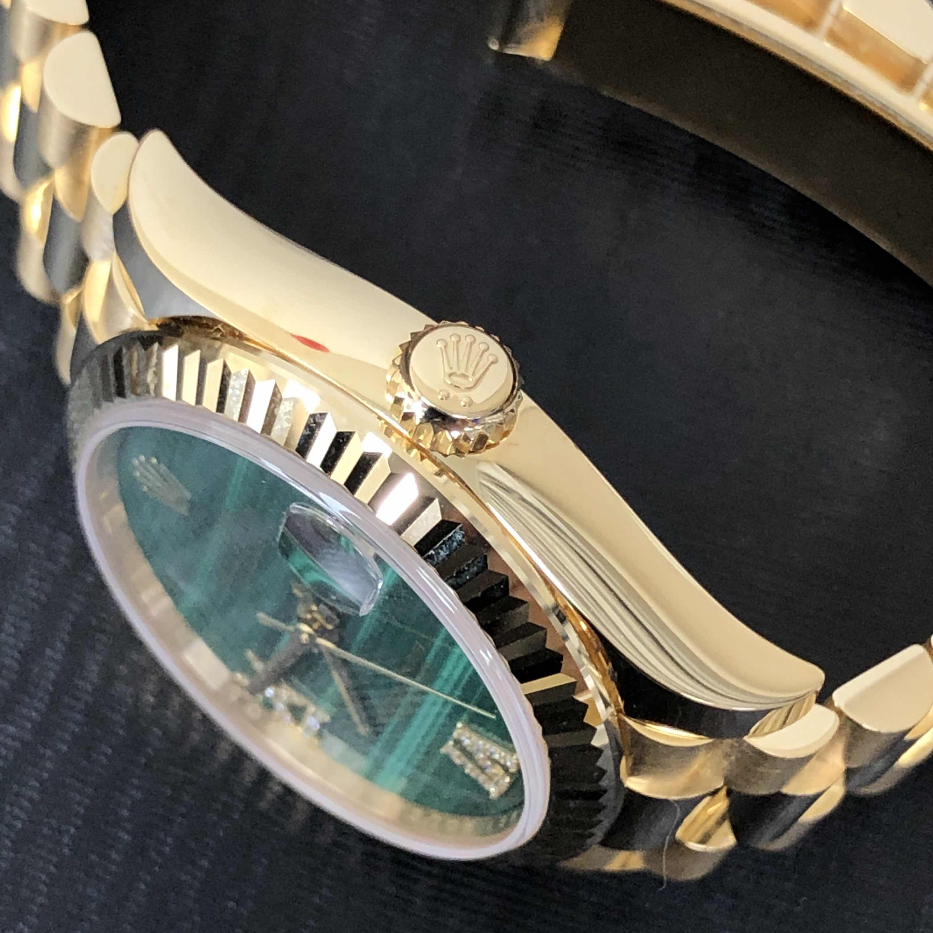 Rolex 278278MALACHITEVIIXDIA_P DATEJUST Automatic 18kt Yellow Gold