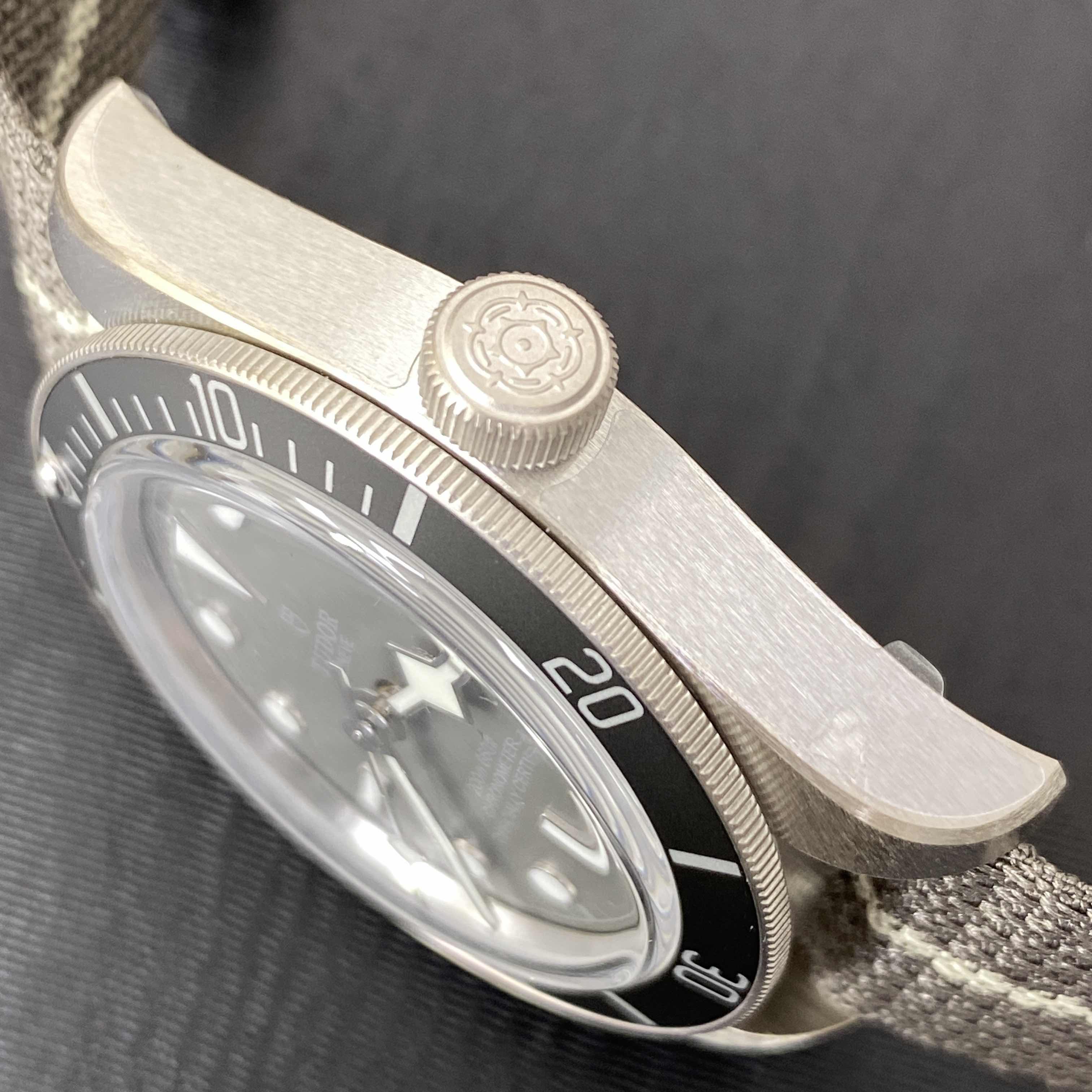 Tudor 79010SG CANVAS STRAP BLACK BAY 1958 Automatic 925 Silver