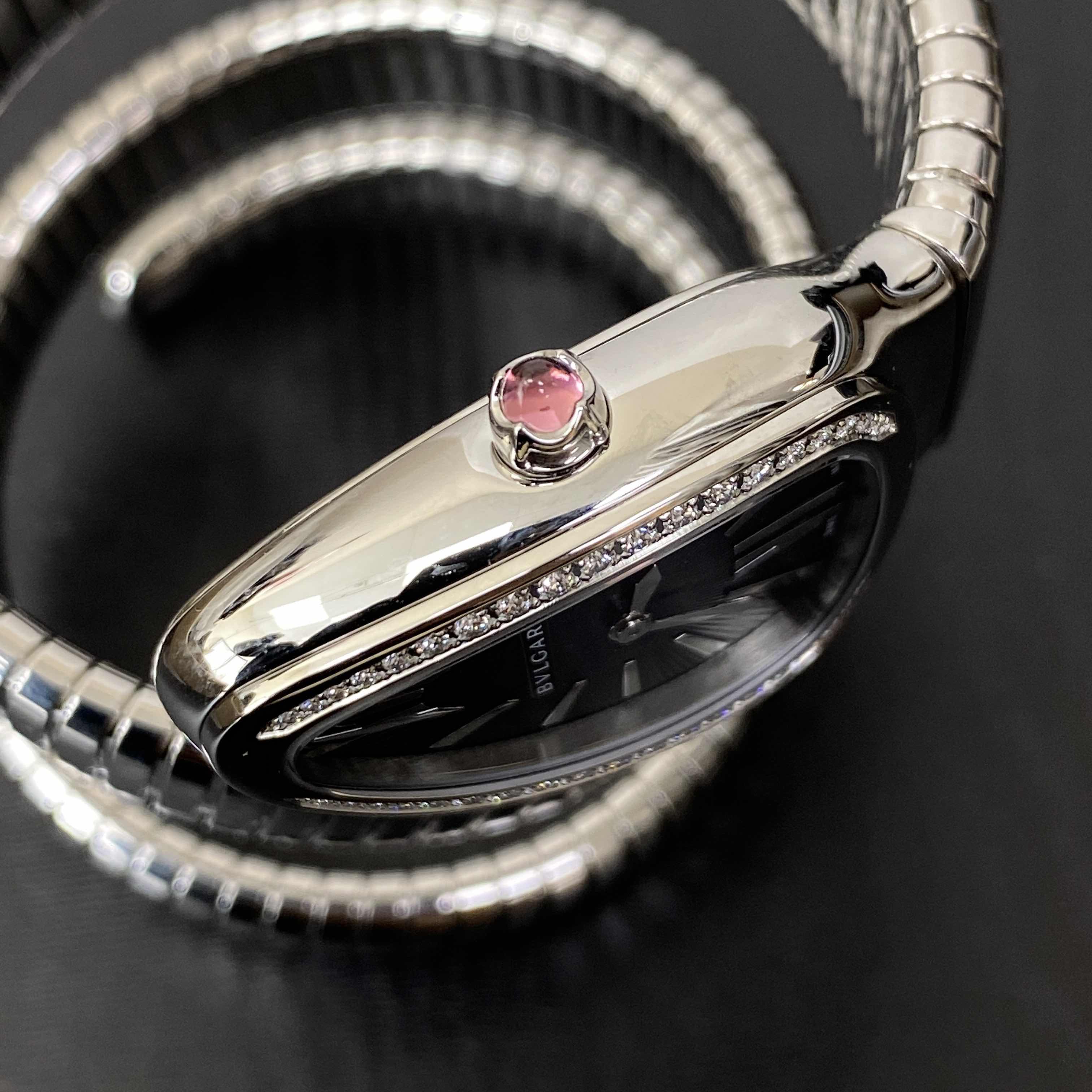 Bulgari SP35BSDS2T SERPENTI TUBOGAS Quartz Stainless Steel & Diamonds